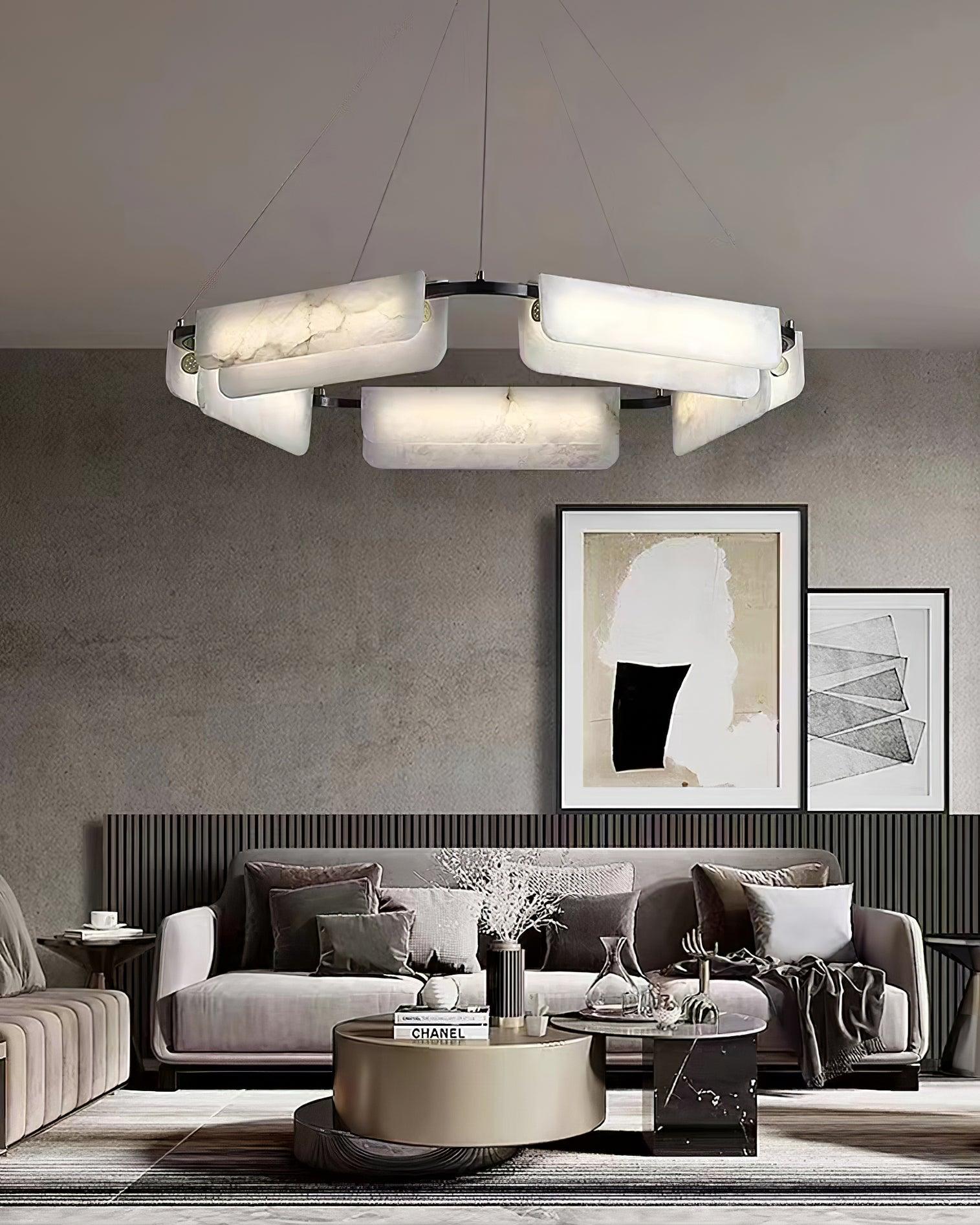 Delia Alabaster Chandelier - Cueteks