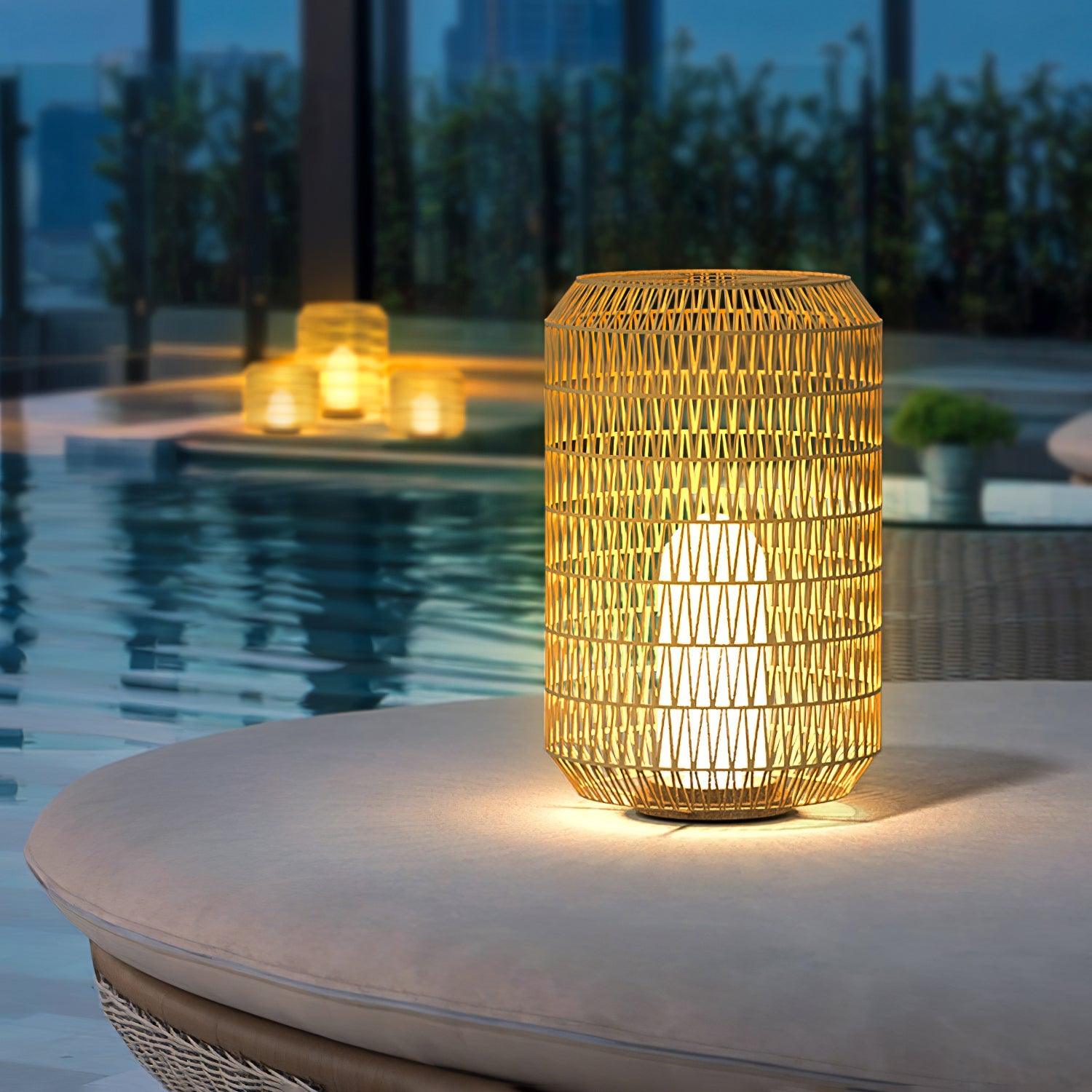 Woven Rattan Outdoor Lamp - Cueteks