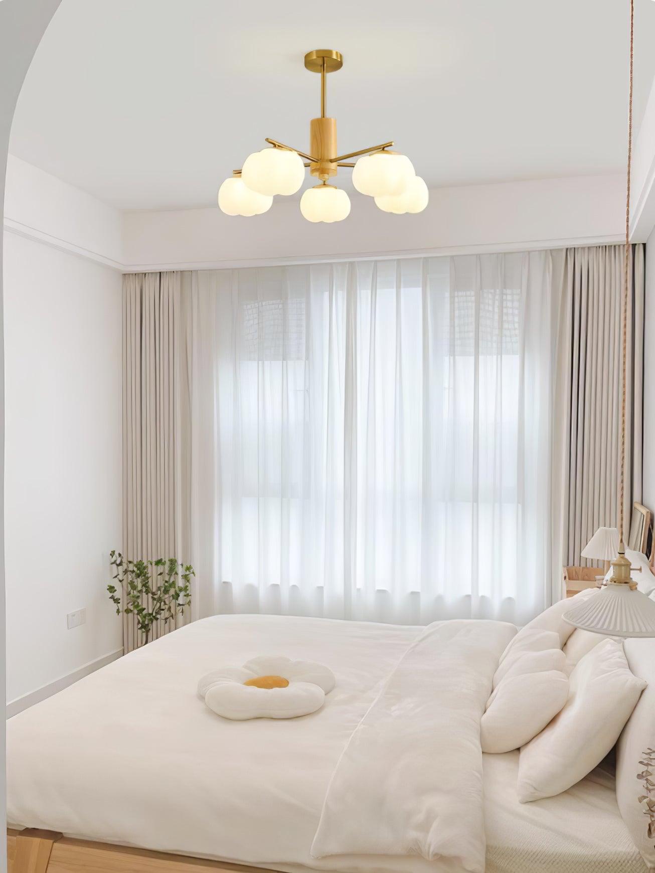 Wooden Cotton Balls Chandelier - Cueteks