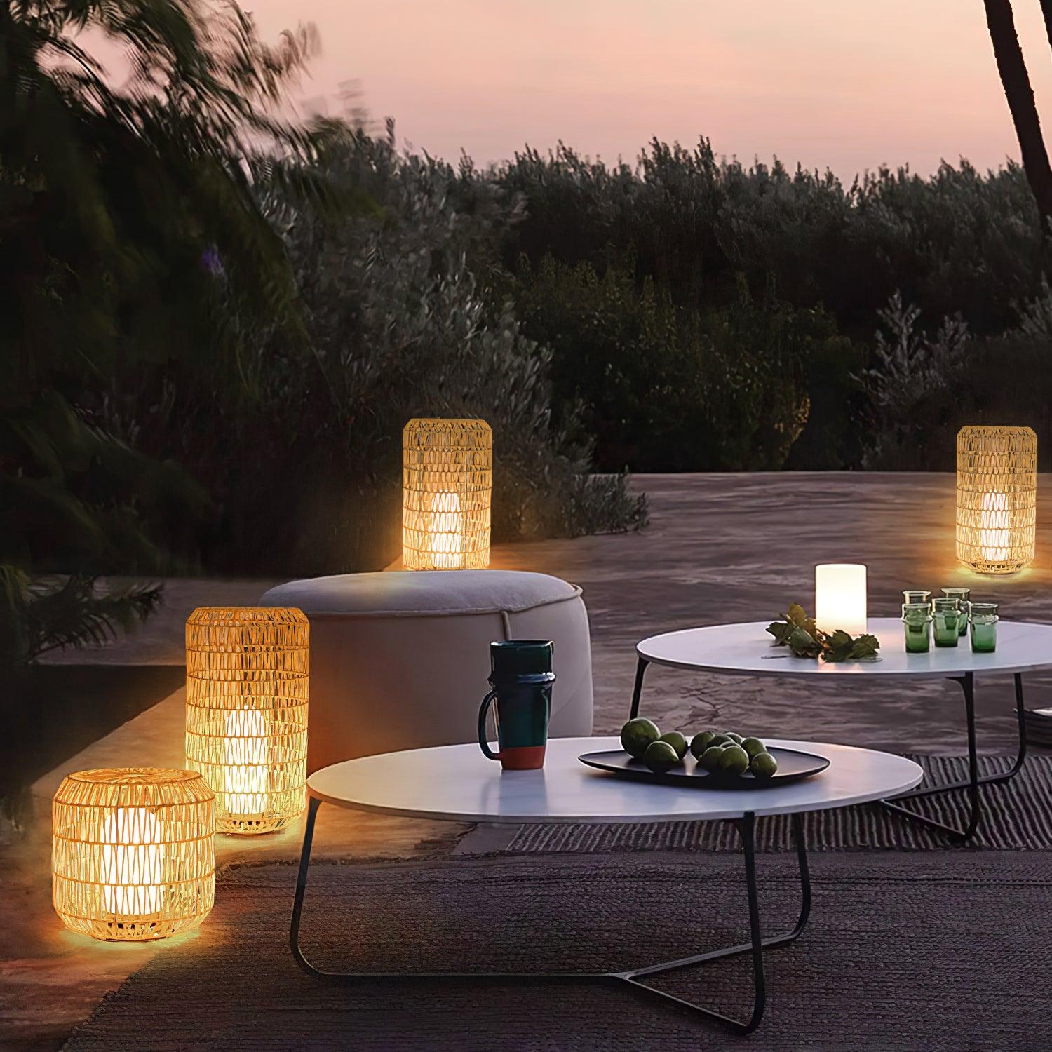 Woven Rattan Outdoor Lamp - Cueteks