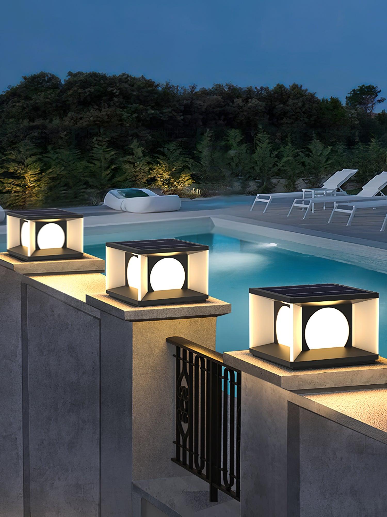 Eclipse Cube Outdoor Post Light - Cueteks