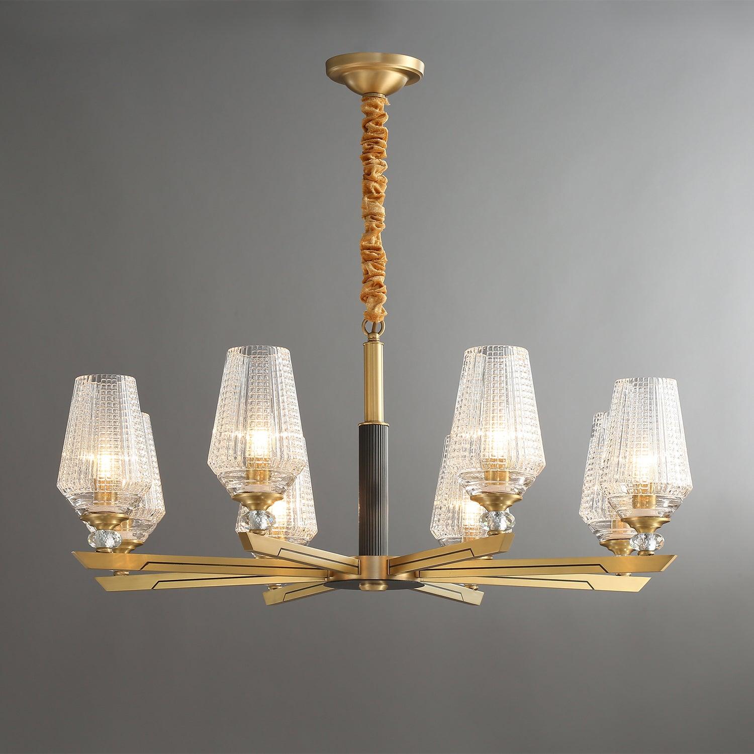 Orrefors Brass Chandelier - Cueteks