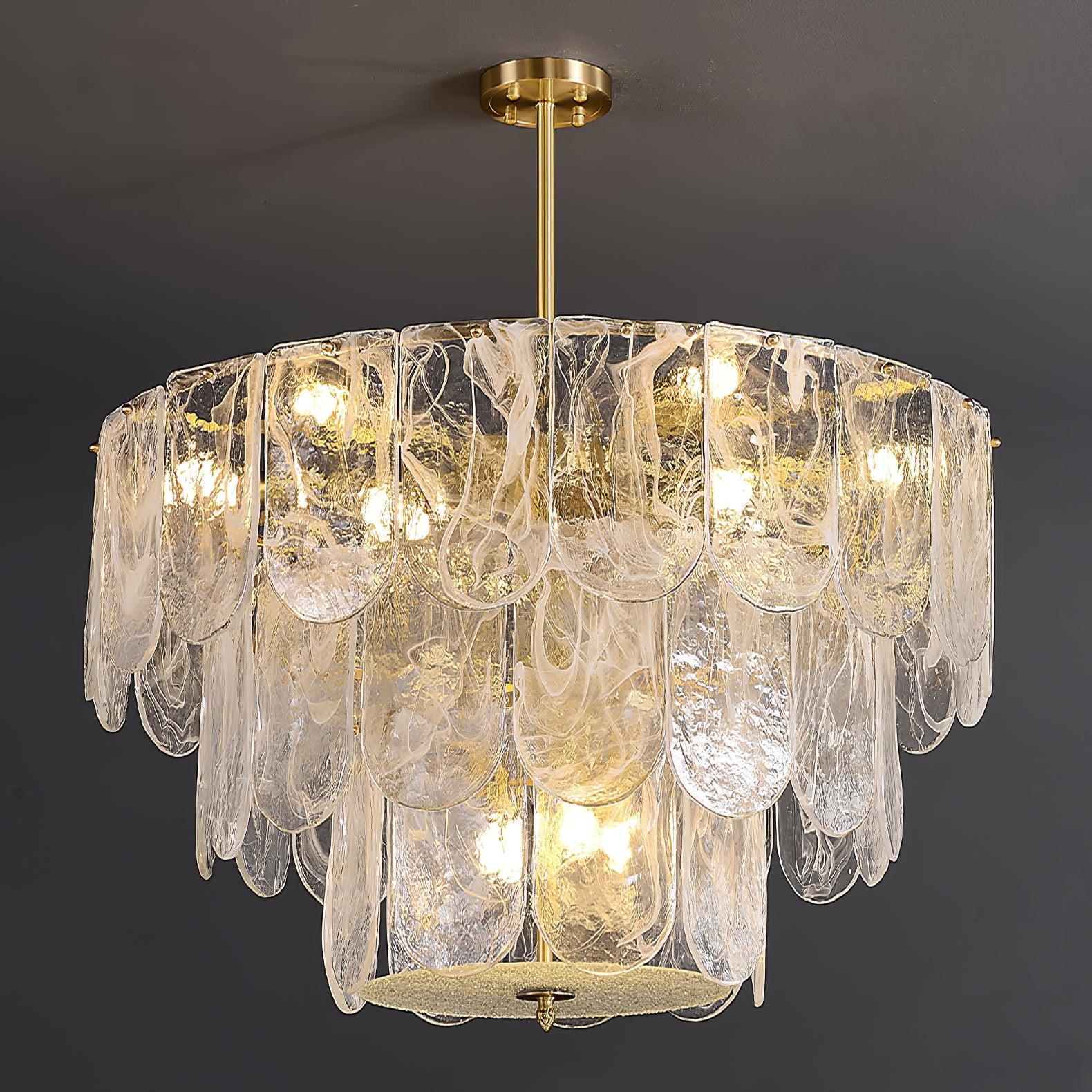 Traditional Classic Metal Glass Chandelier - Cueteks