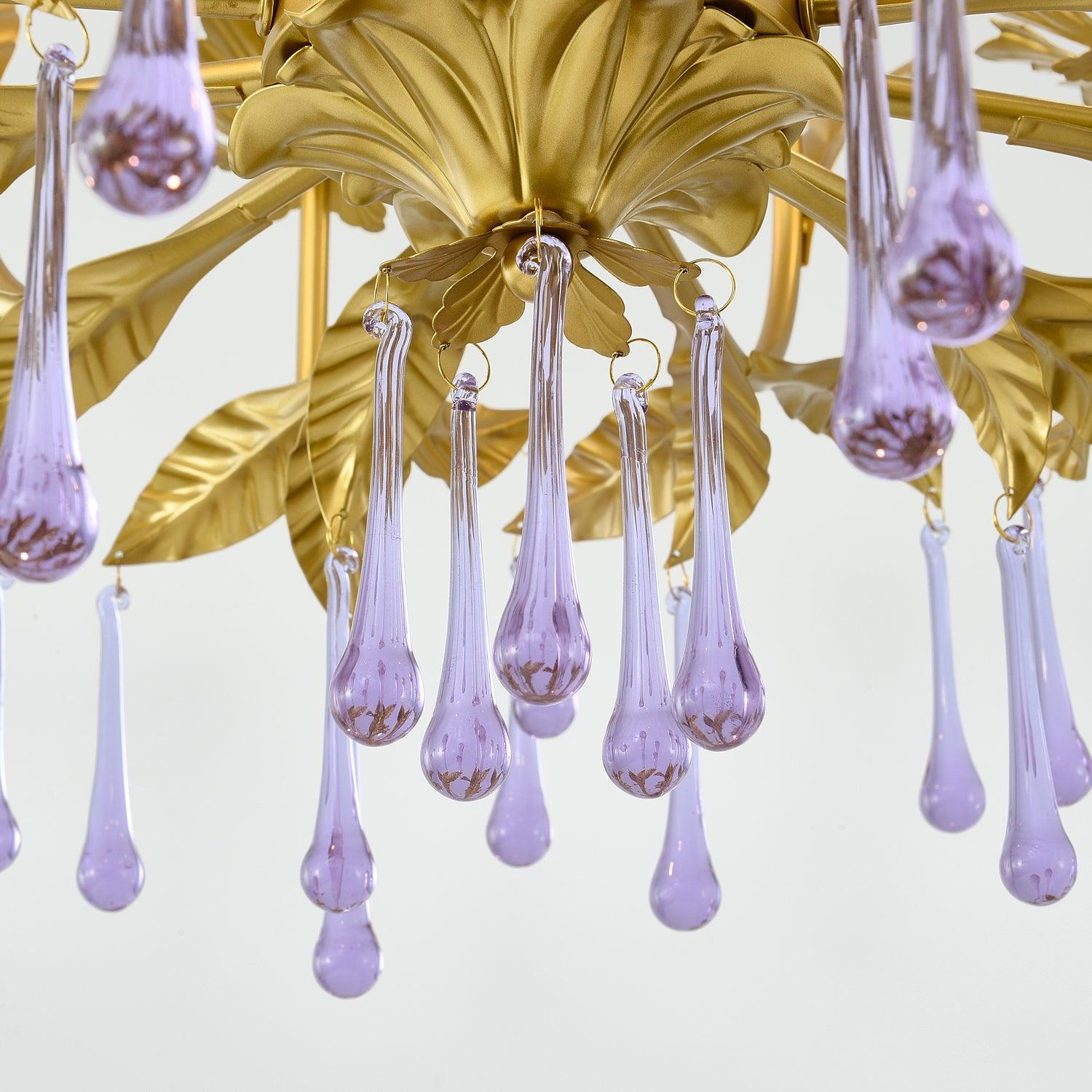 Amethyst Drops Crystal Chandelier - Cueteks