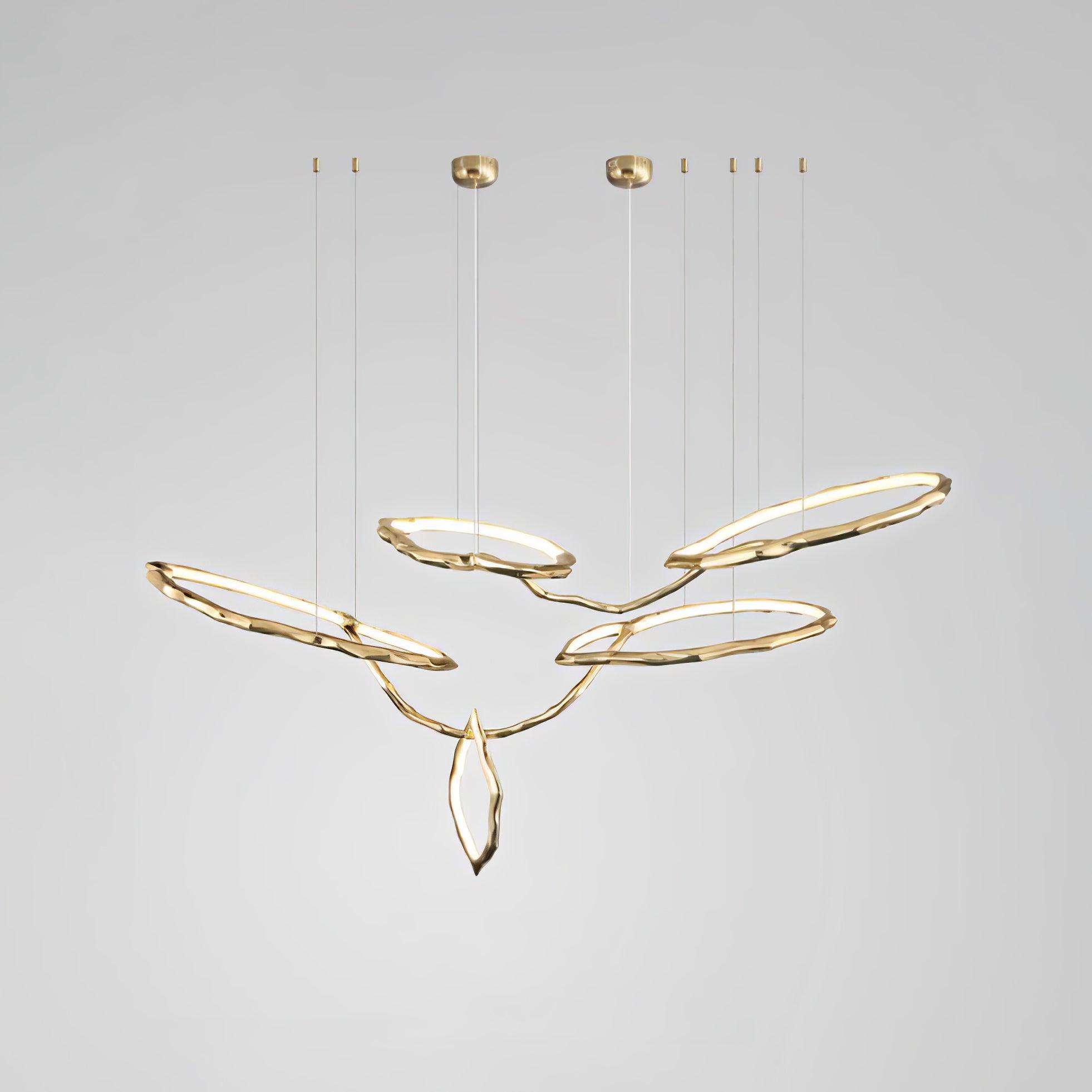 Cloud Rings Series Brass Chandelier - Cueteks