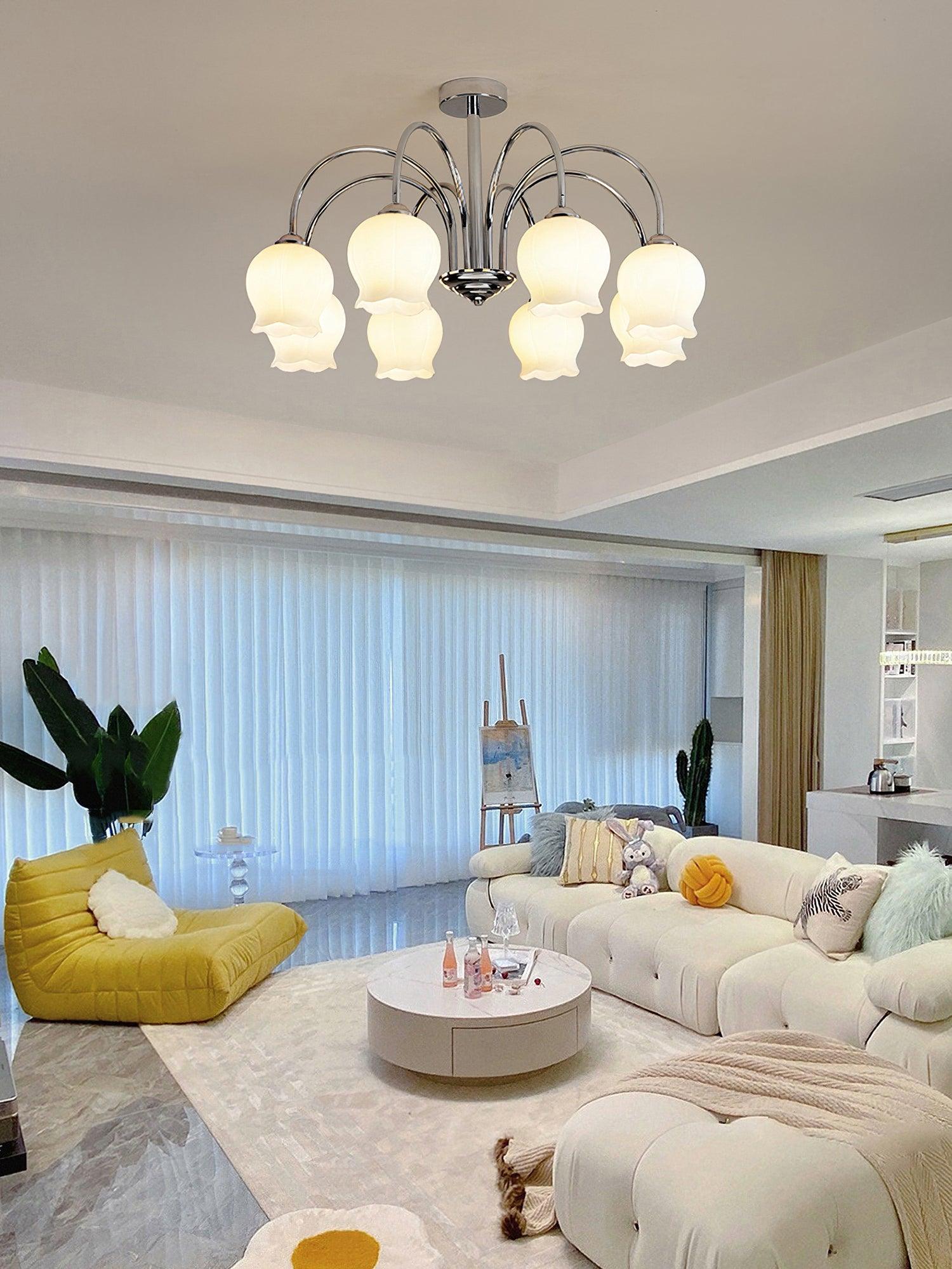 Floral Glass Chandelier - Cueteks