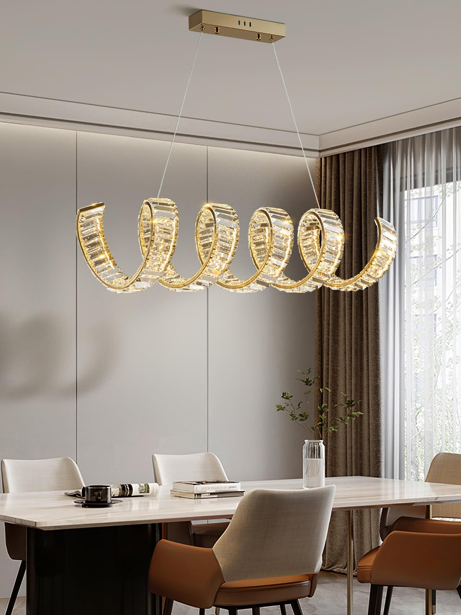 Curved LED Chandelier - Cueteks