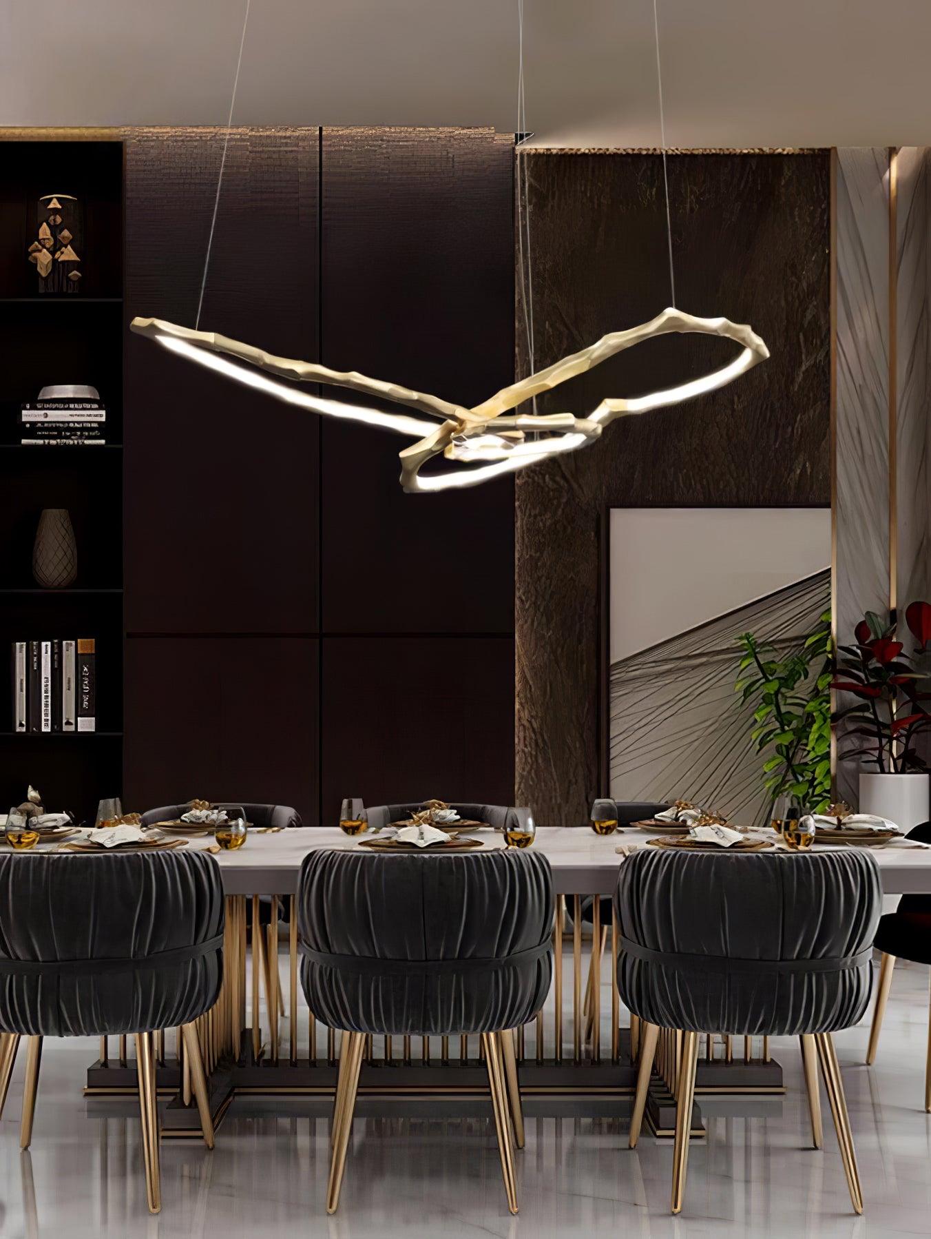 Cloud Rings Series Brass Chandelier - Cueteks