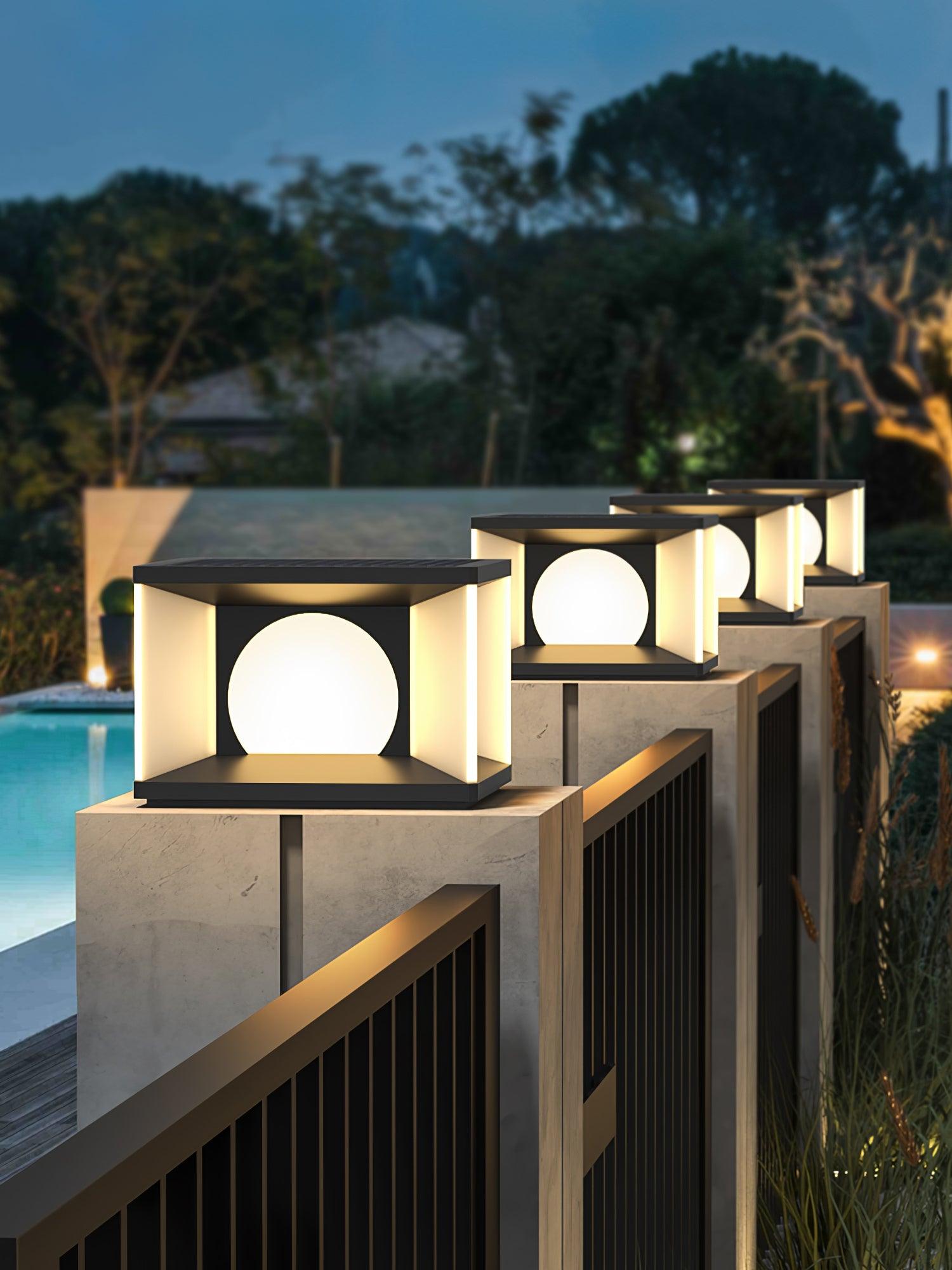 Eclipse Cube Outdoor Post Light - Cueteks
