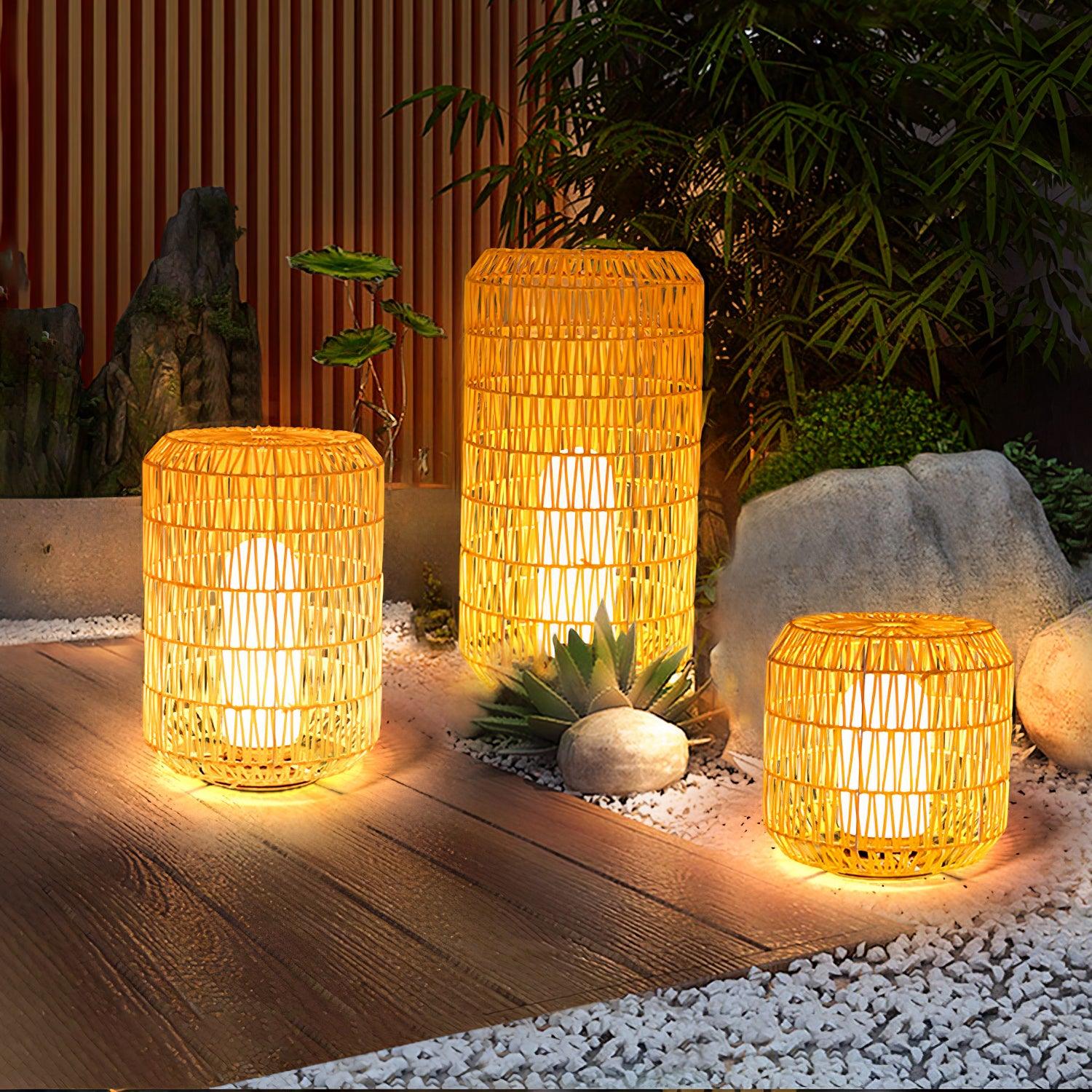 Woven Rattan Outdoor Lamp - Cueteks