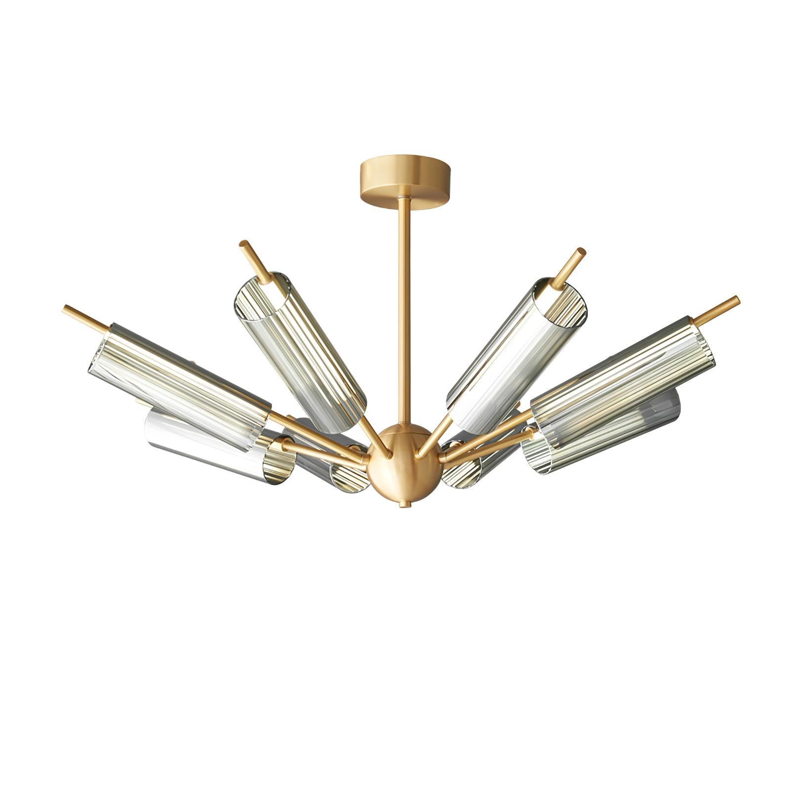 Sputnik Brass Chandelier - Cueteks