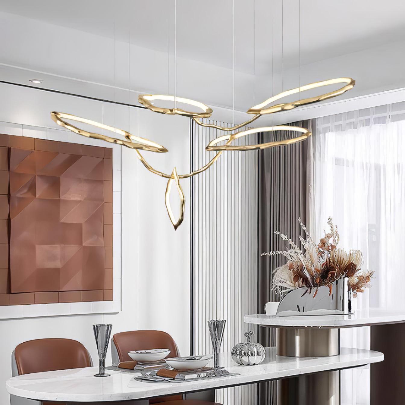Cloud Rings Series Brass Chandelier - Cueteks