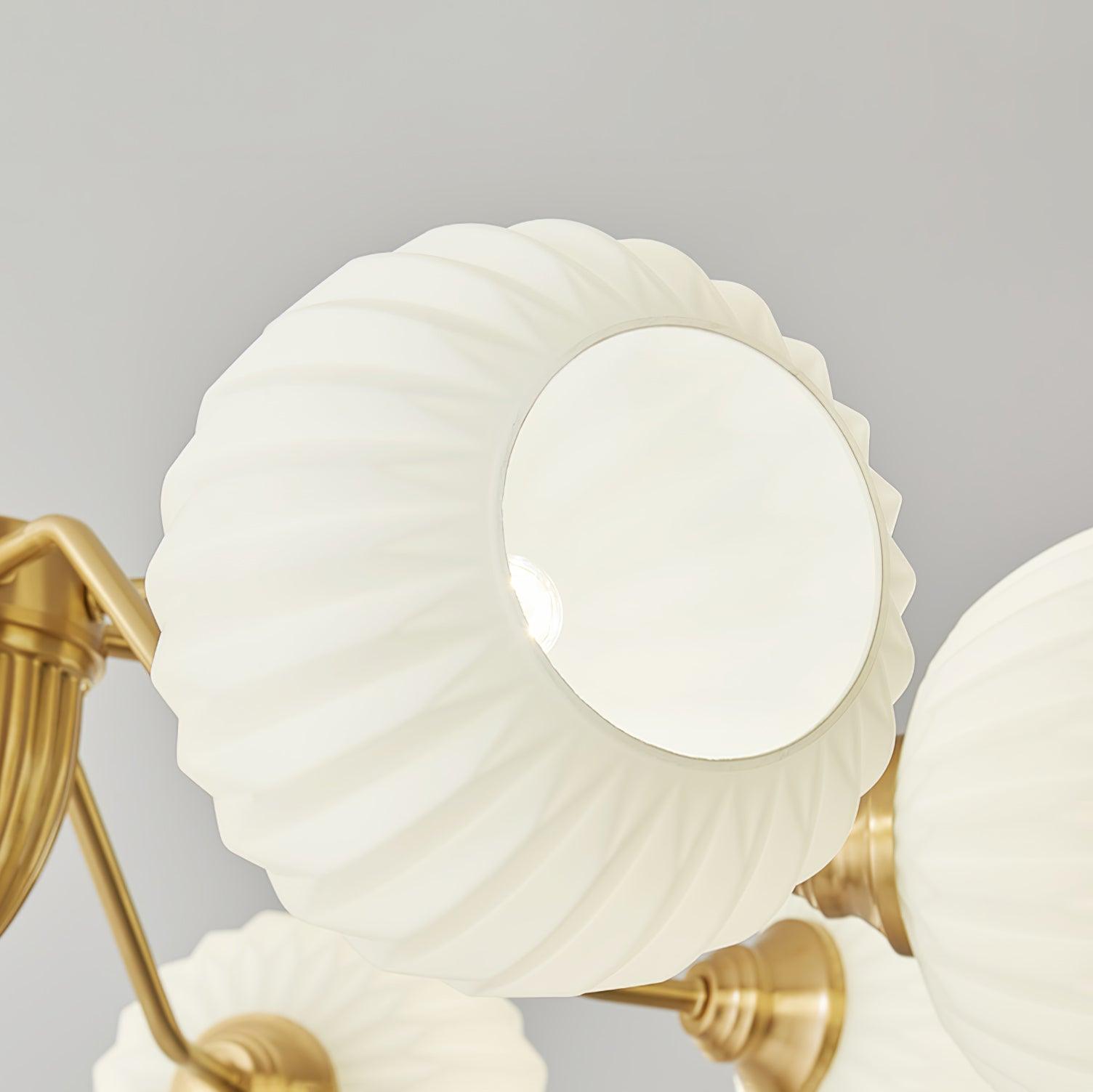 Ribbed Glass Ball Chandelier - Cueteks