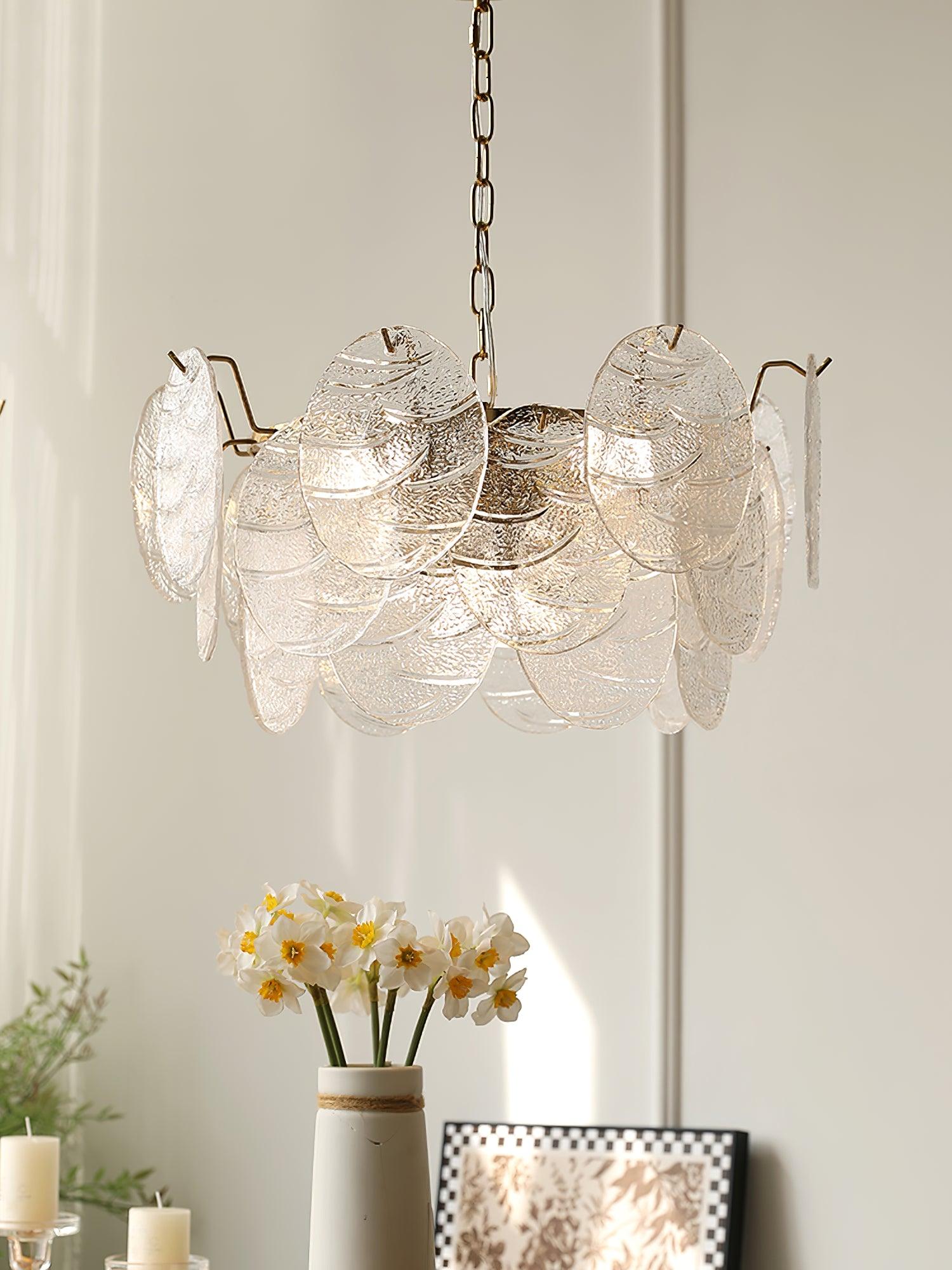 Glass Disc Chandelier - Cueteks