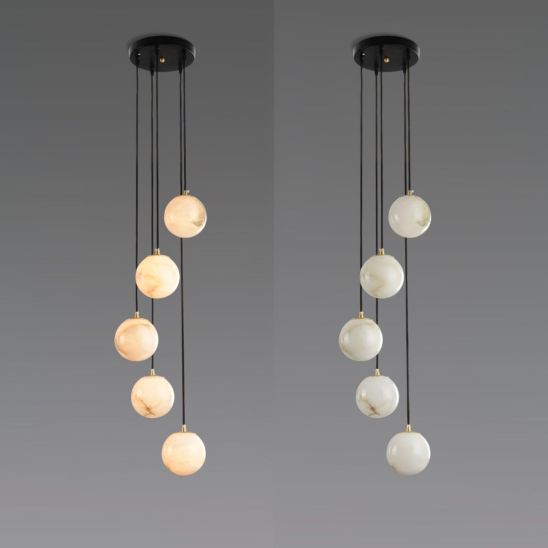Alabaster Balls Cluster Chandelier - Cueteks