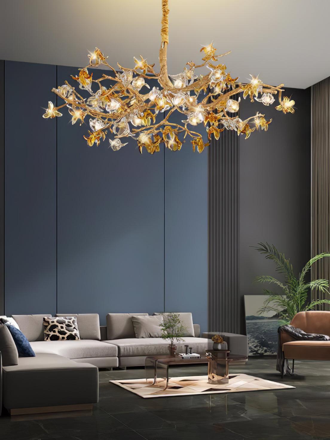 Aosta Brass Branch Chandelier - Cueteks