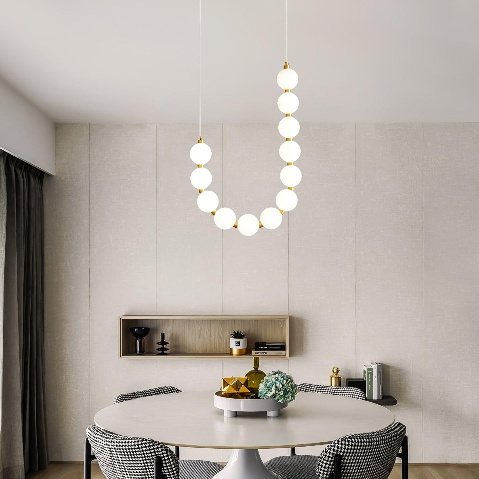 Glass Pearl Necklace Chandelier - Cueteks