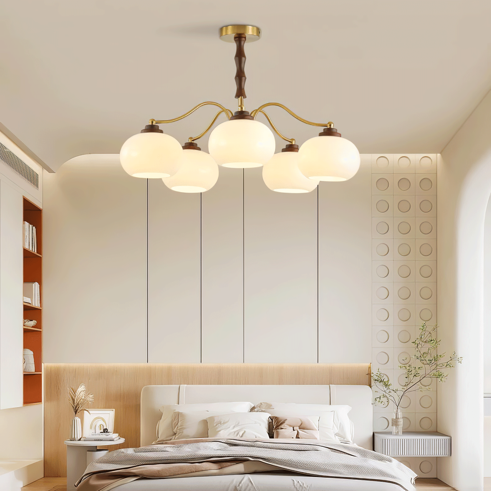 Persimmon Glass Globe Chandelier - Cueteks