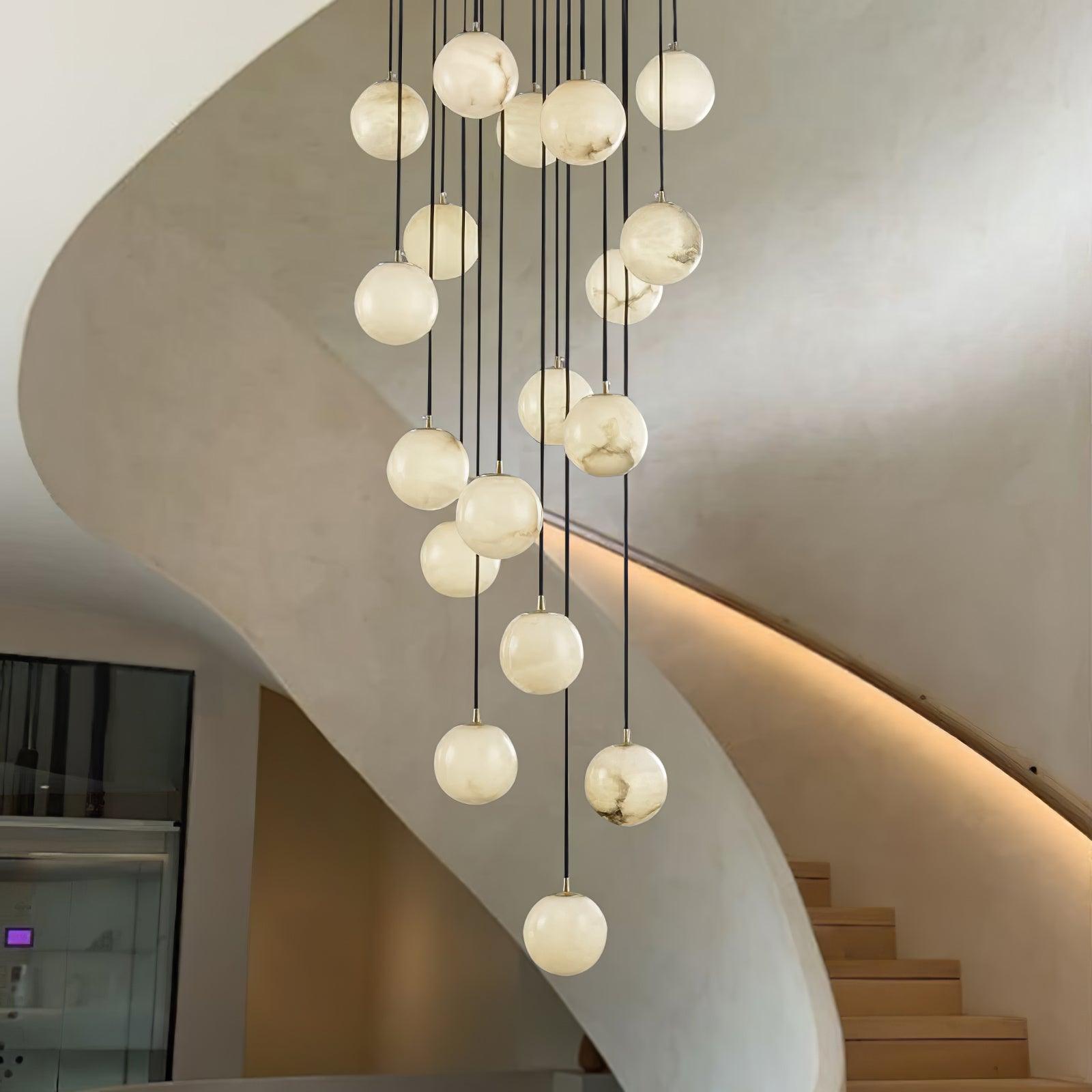 Alabaster Balls Cluster Chandelier - Cueteks