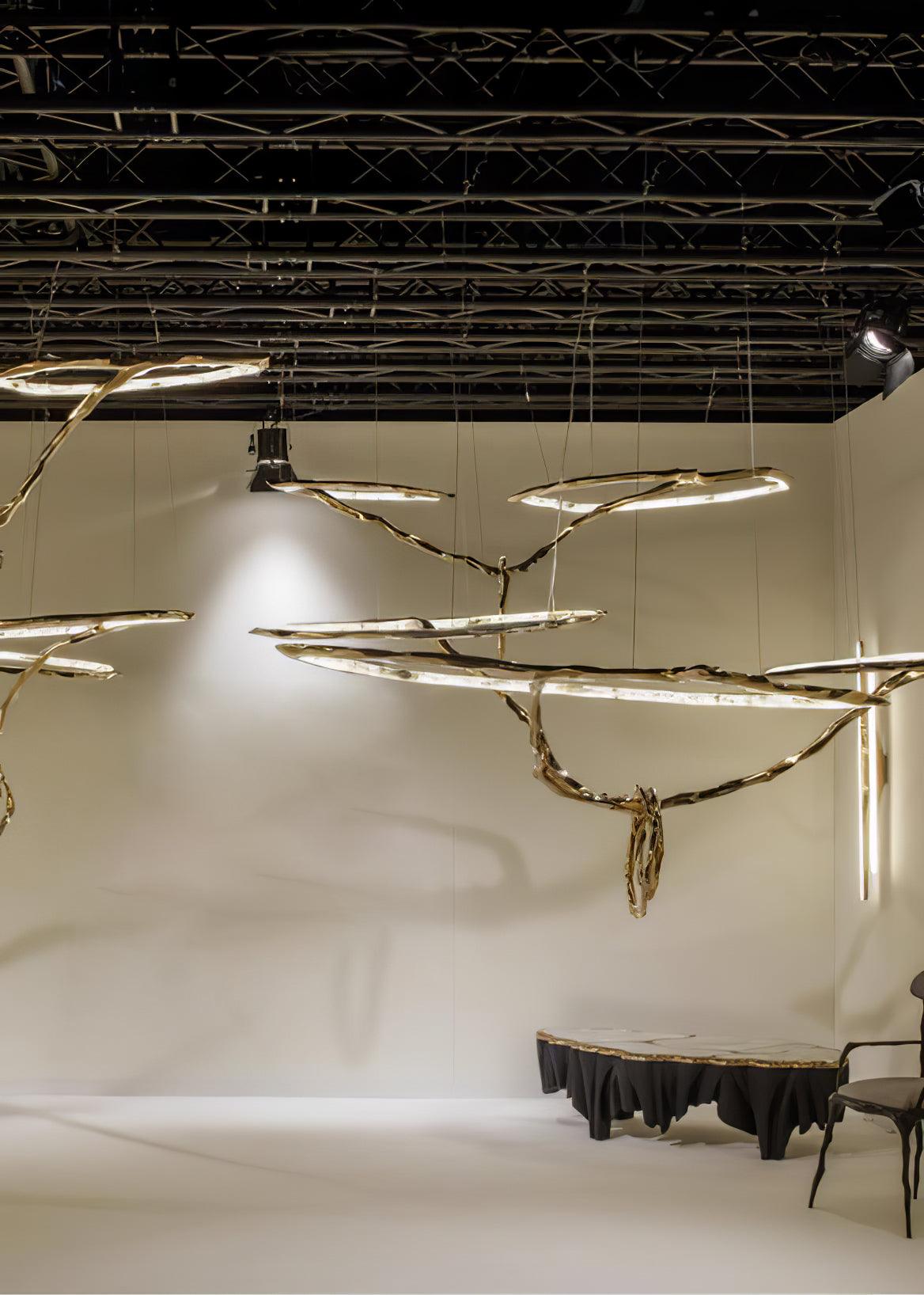 Cloud Rings Series Brass Chandelier - Cueteks