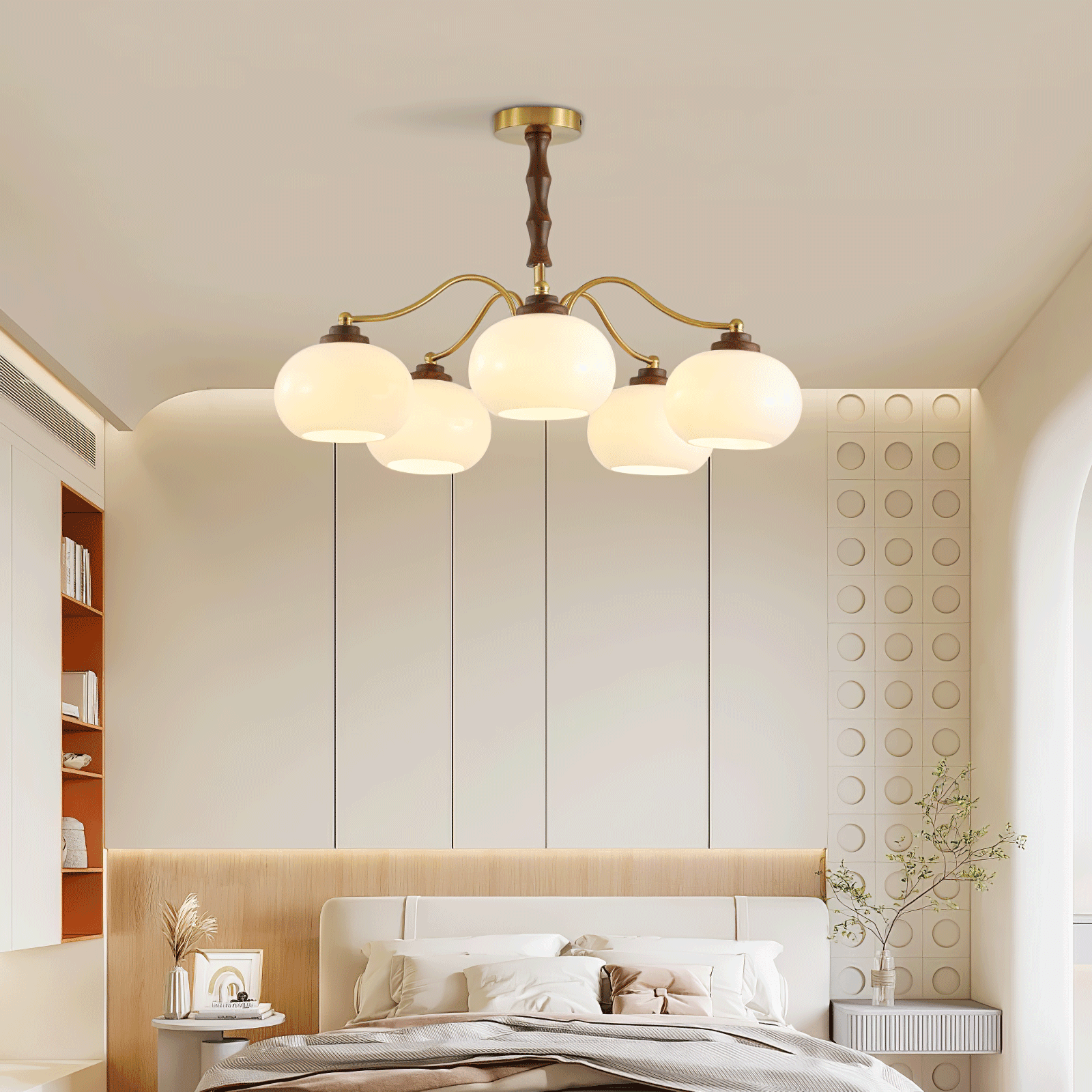 Persimmon Glass Globe Chandelier - Cueteks
