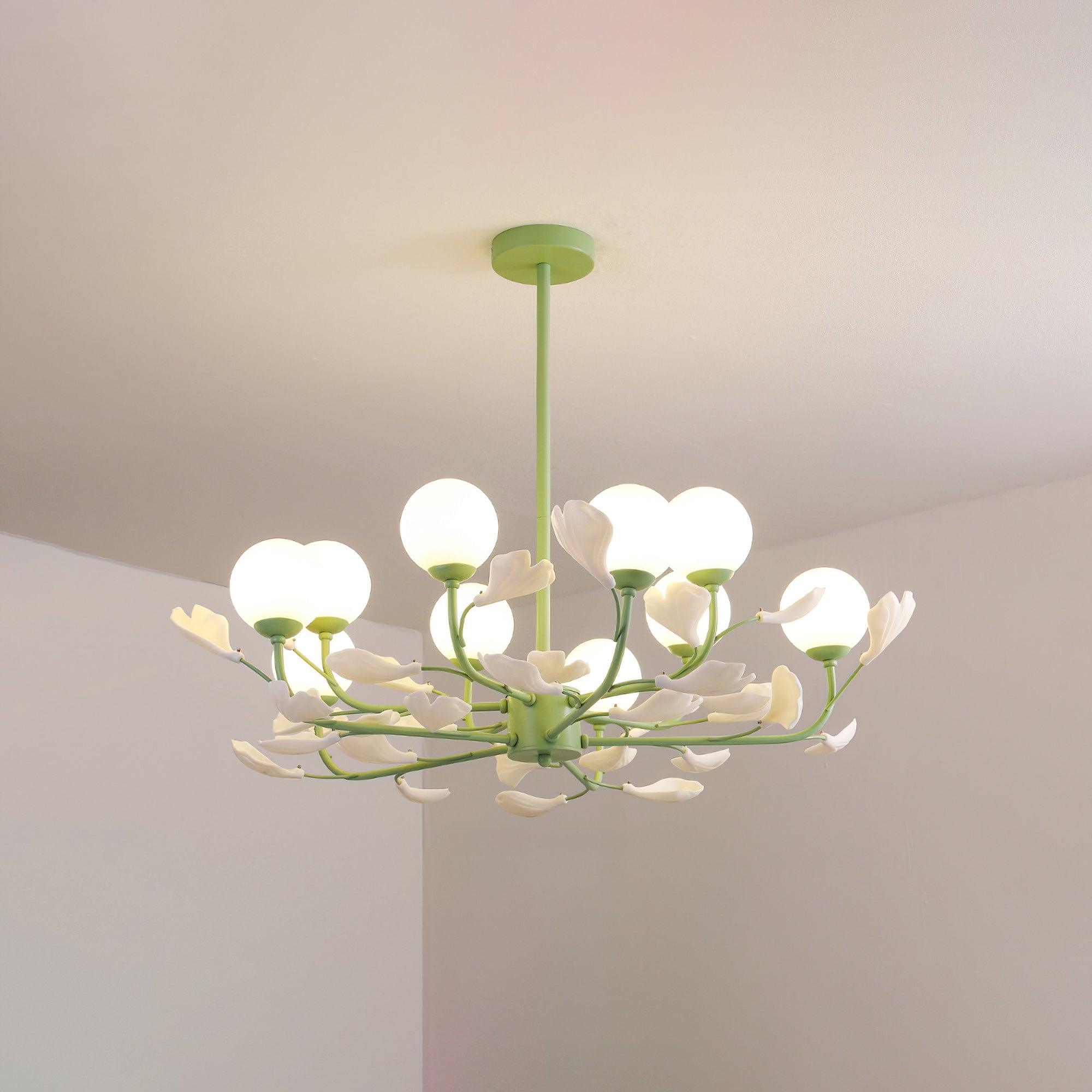 Opal Glass Chandelier - Cueteks
