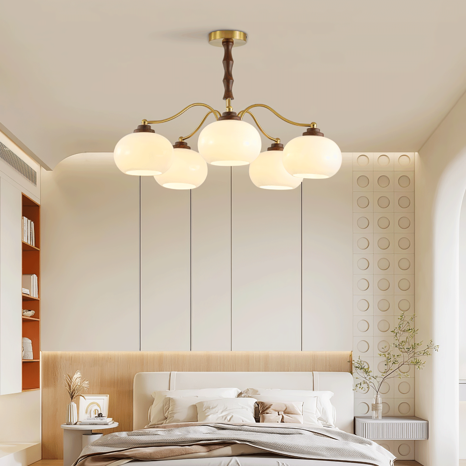 Persimmon Glass Globe Chandelier - Cueteks
