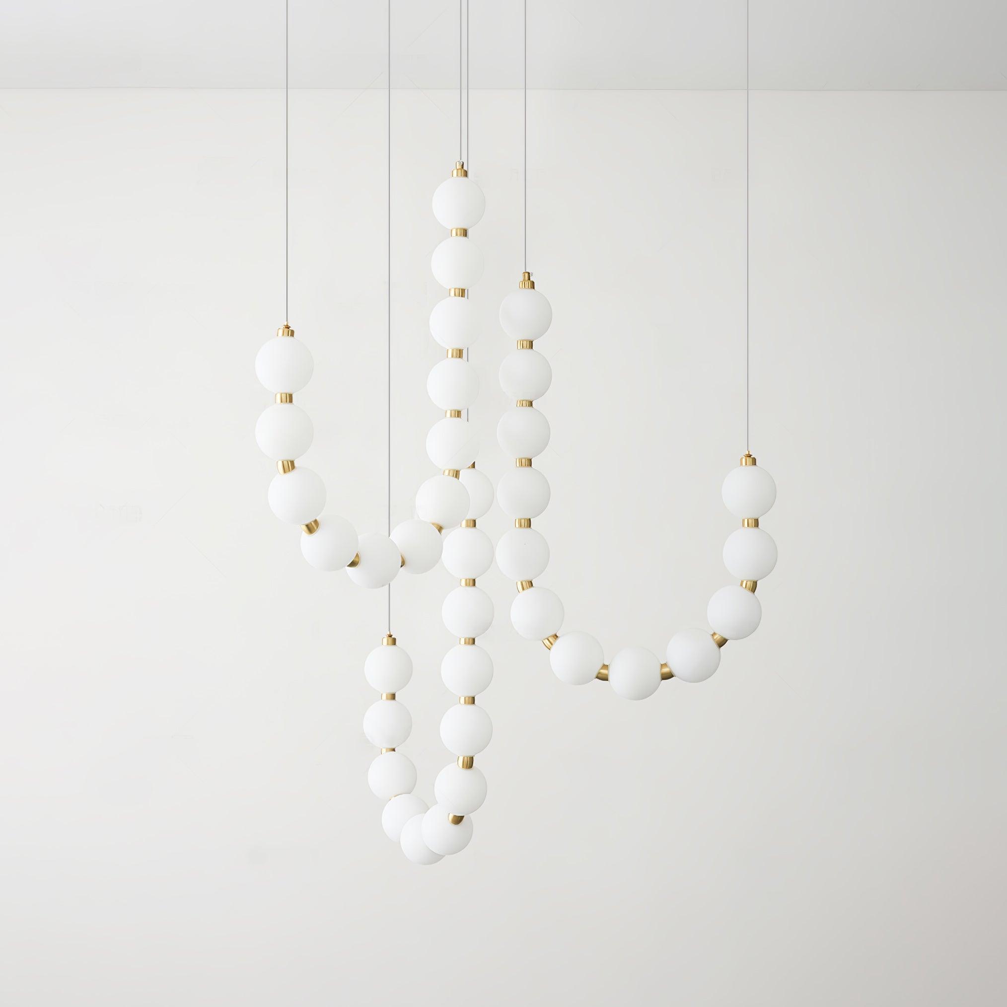 Glass Pearl Necklace Chandelier - Cueteks
