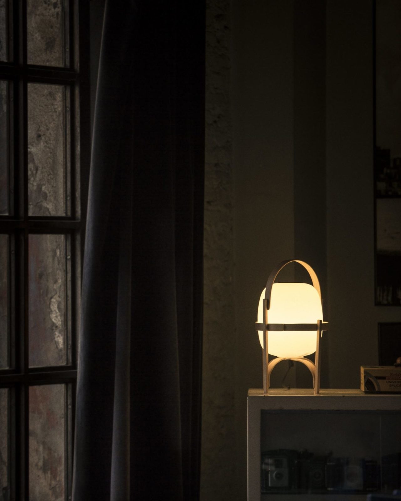Portable Lantern Glass Table Lamp - Cueteks