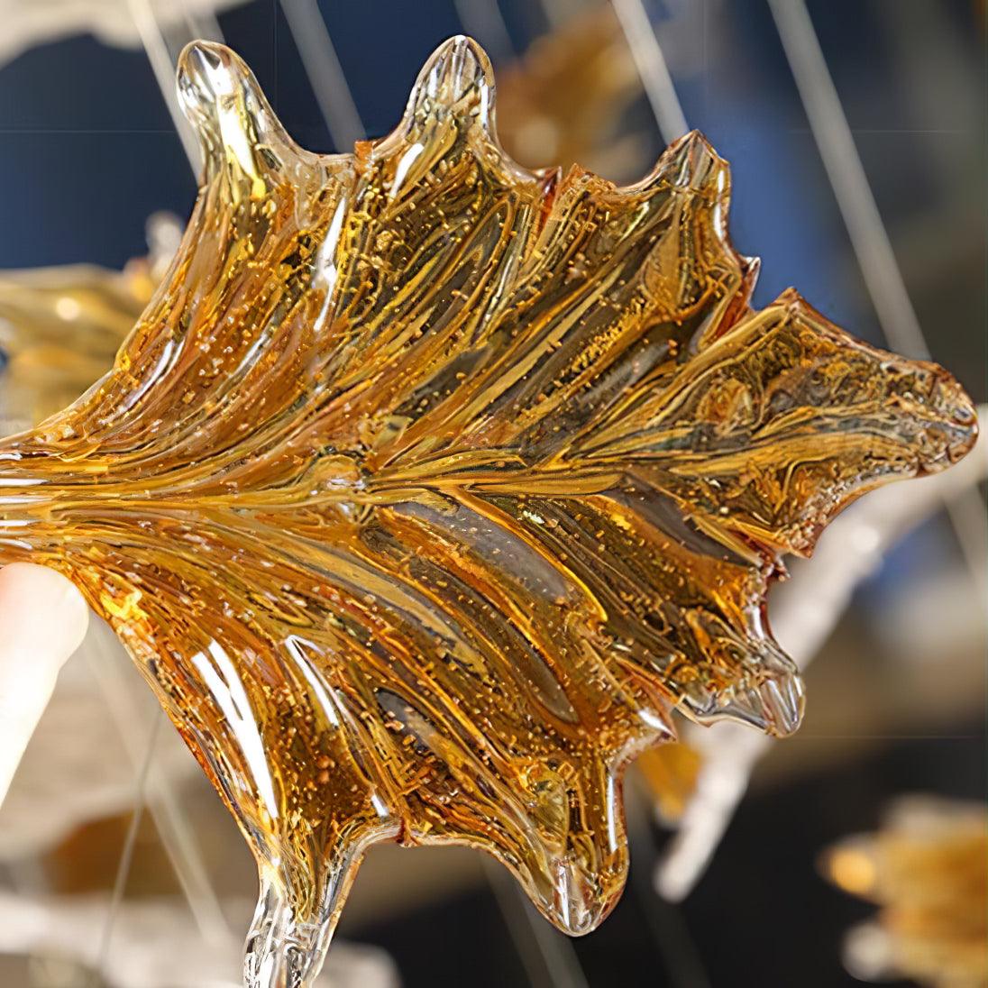 Multicolor Crystal Maple Leaf Chandelier - Cueteks