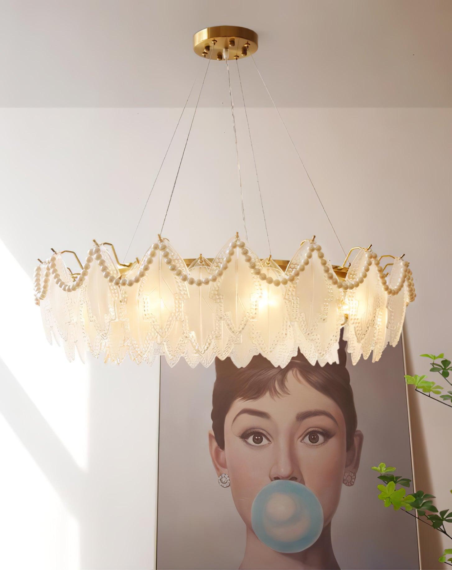 Maple Leaf Glass Chandelier - Cueteks