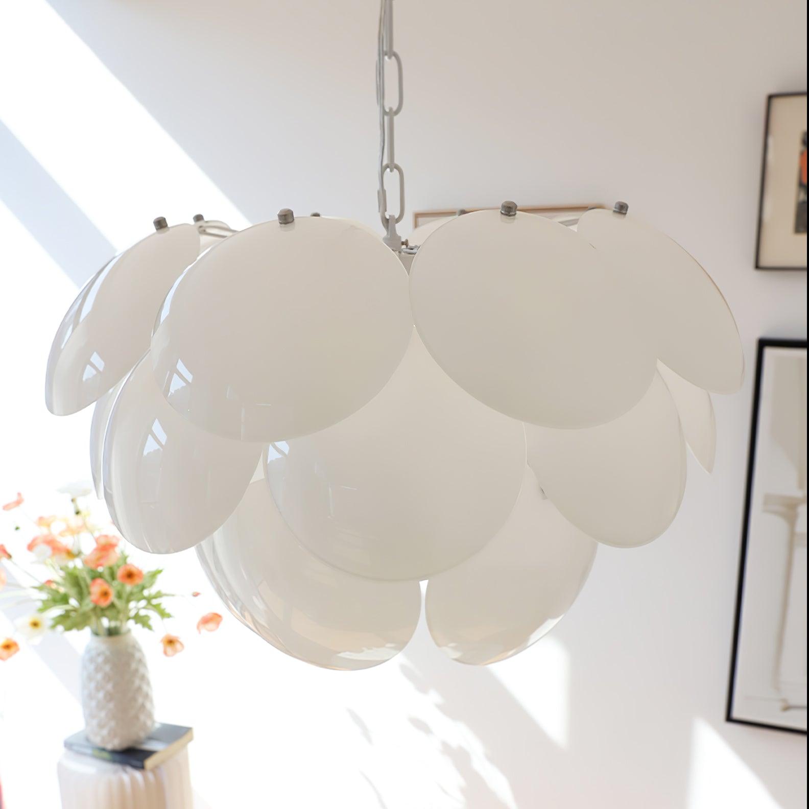 Luminous Petal Glass Chandelier - Cueteks