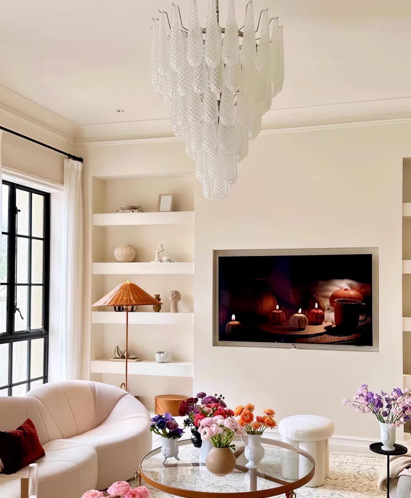 Grid Glass Waterfall Chandelier - Cueteks