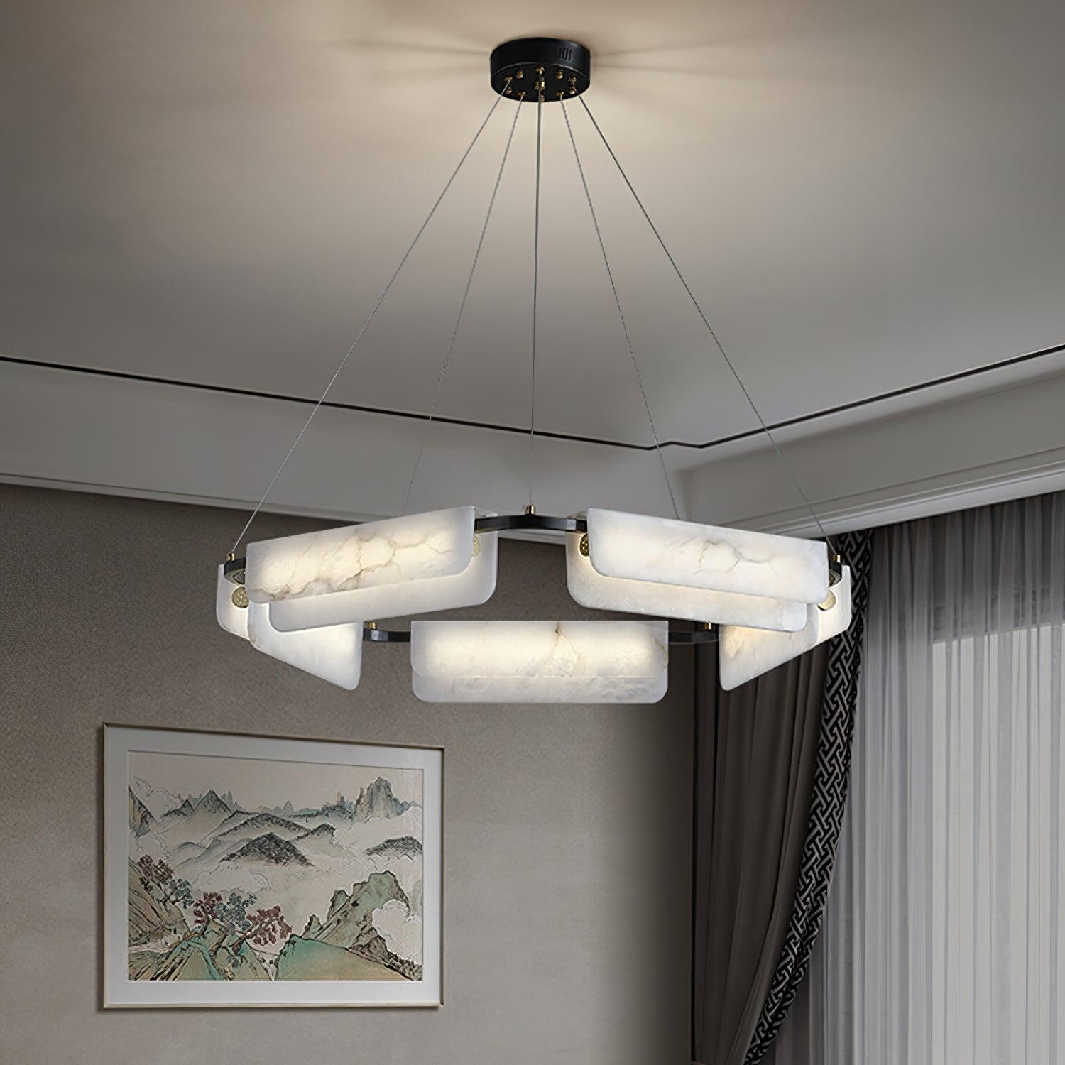 Delia Alabaster Chandelier - Cueteks
