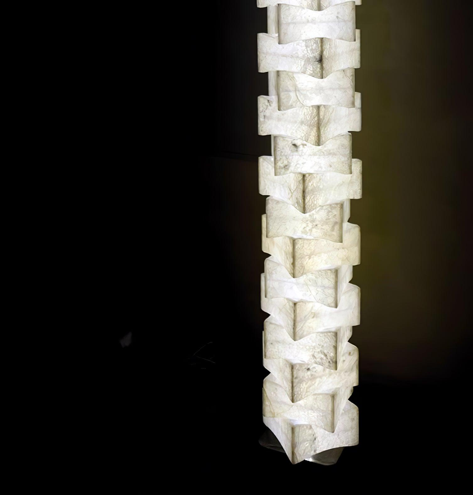 Stacked Alabaster Squares Floor Lamp - Cueteks