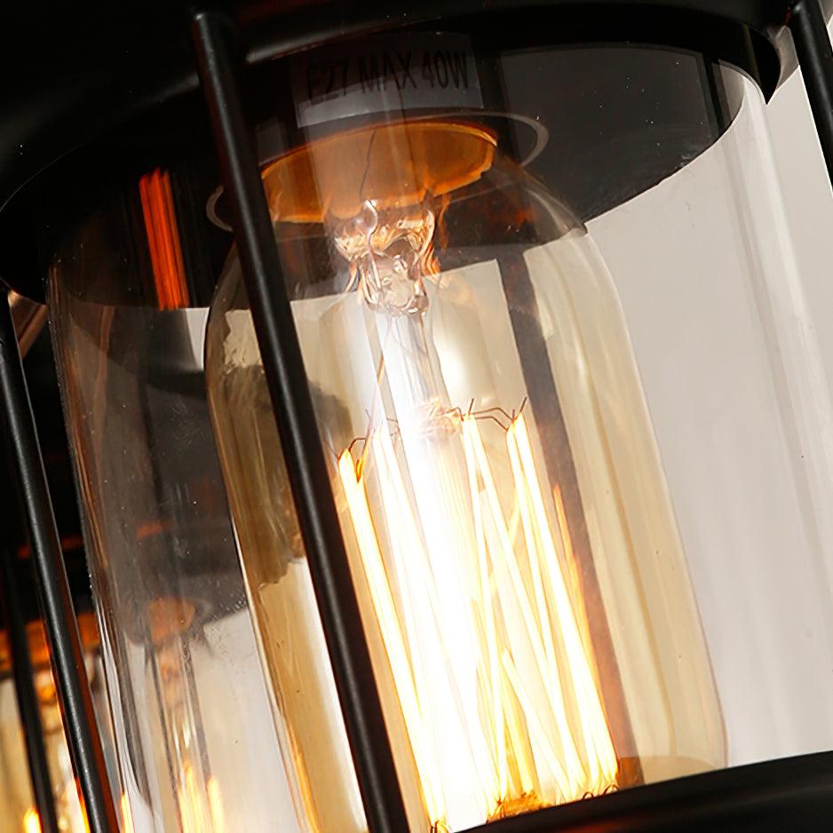 Close view of lantern bulb and E27 MAX40W holder label