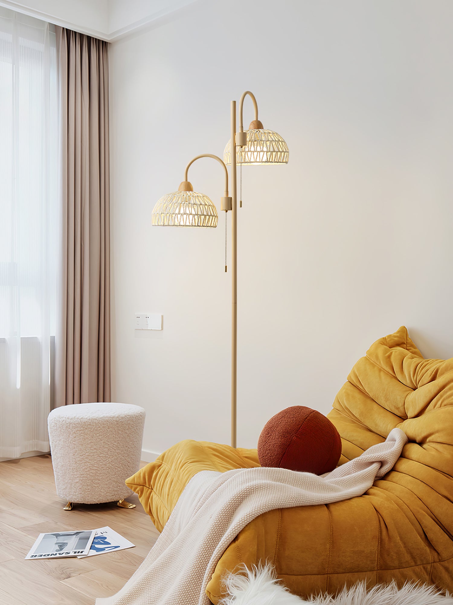 Rattan Arch Floor Lamp - Cueteks