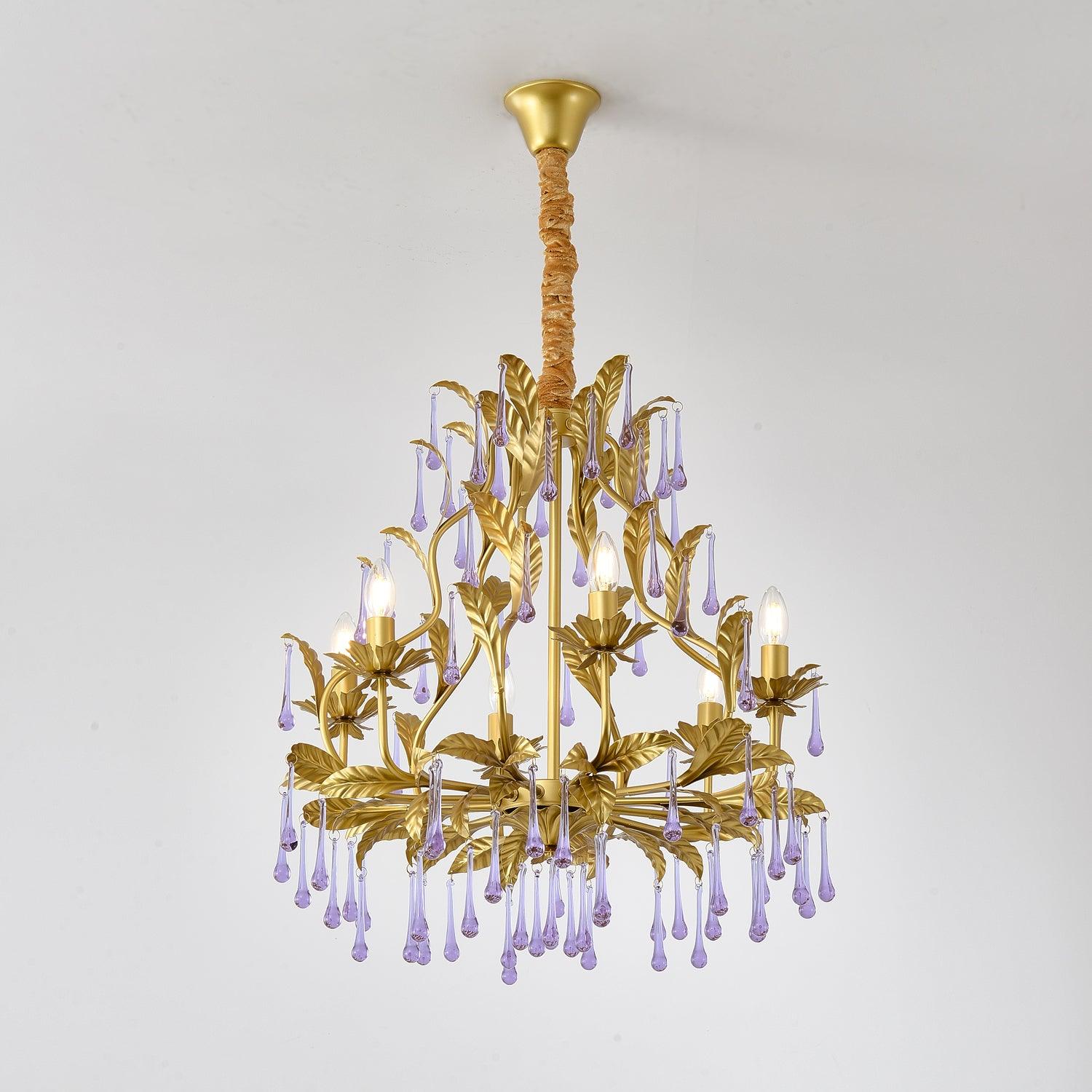 Amethyst Drops Crystal Chandelier - Cueteks