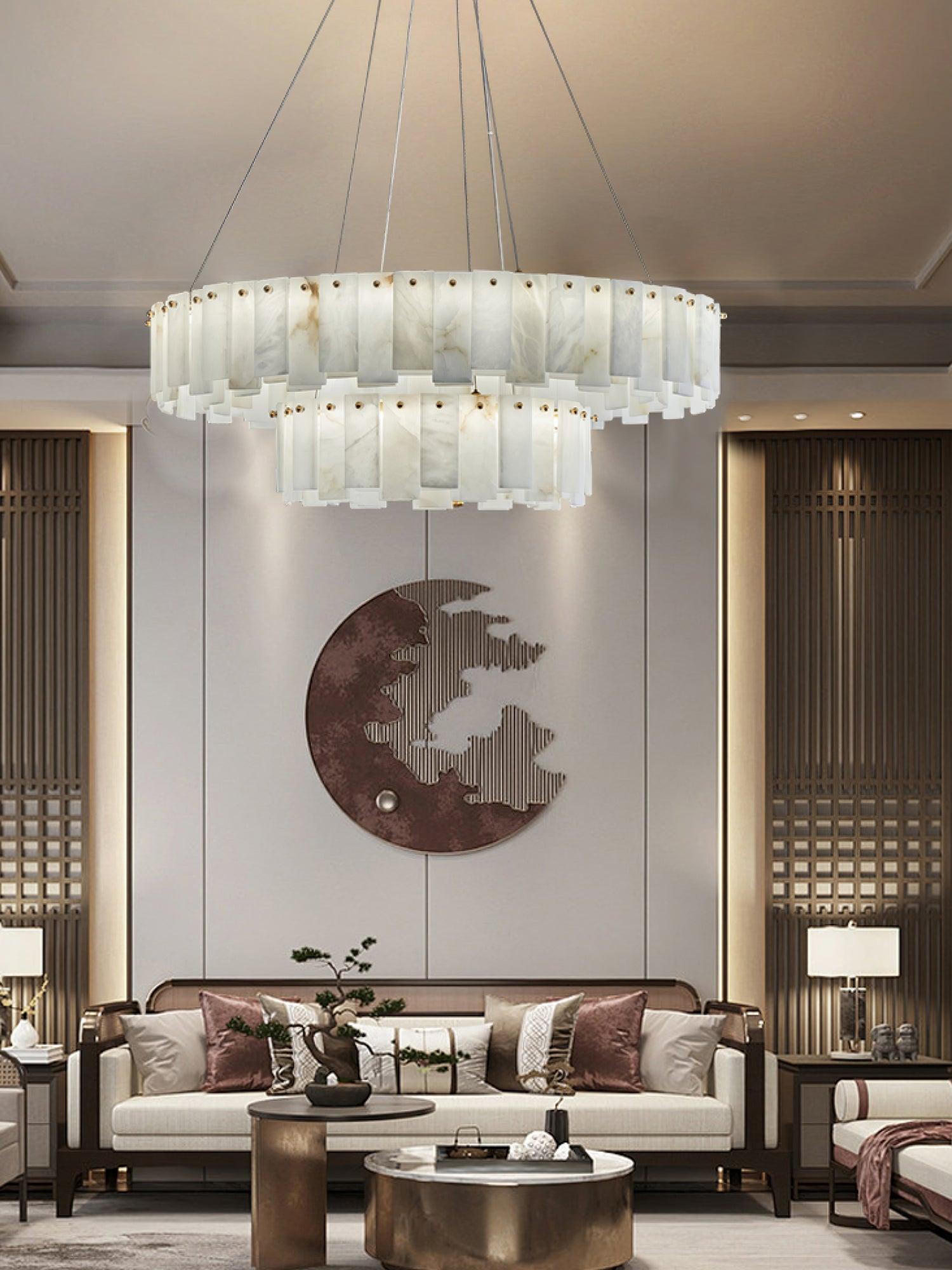 Celestial Alabaster Round Chandelier - Cueteks