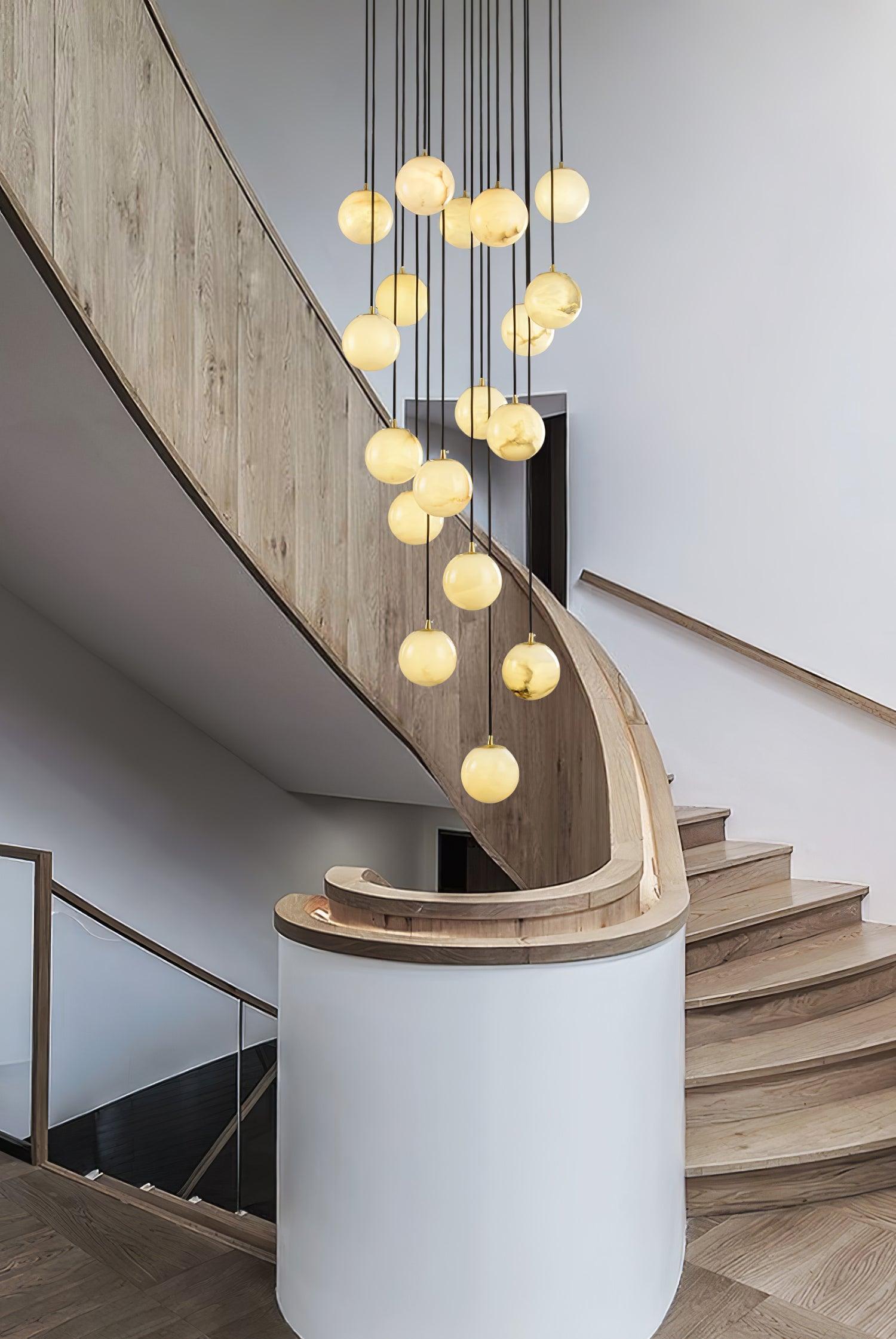 Alabaster Balls Cluster Chandelier - Cueteks
