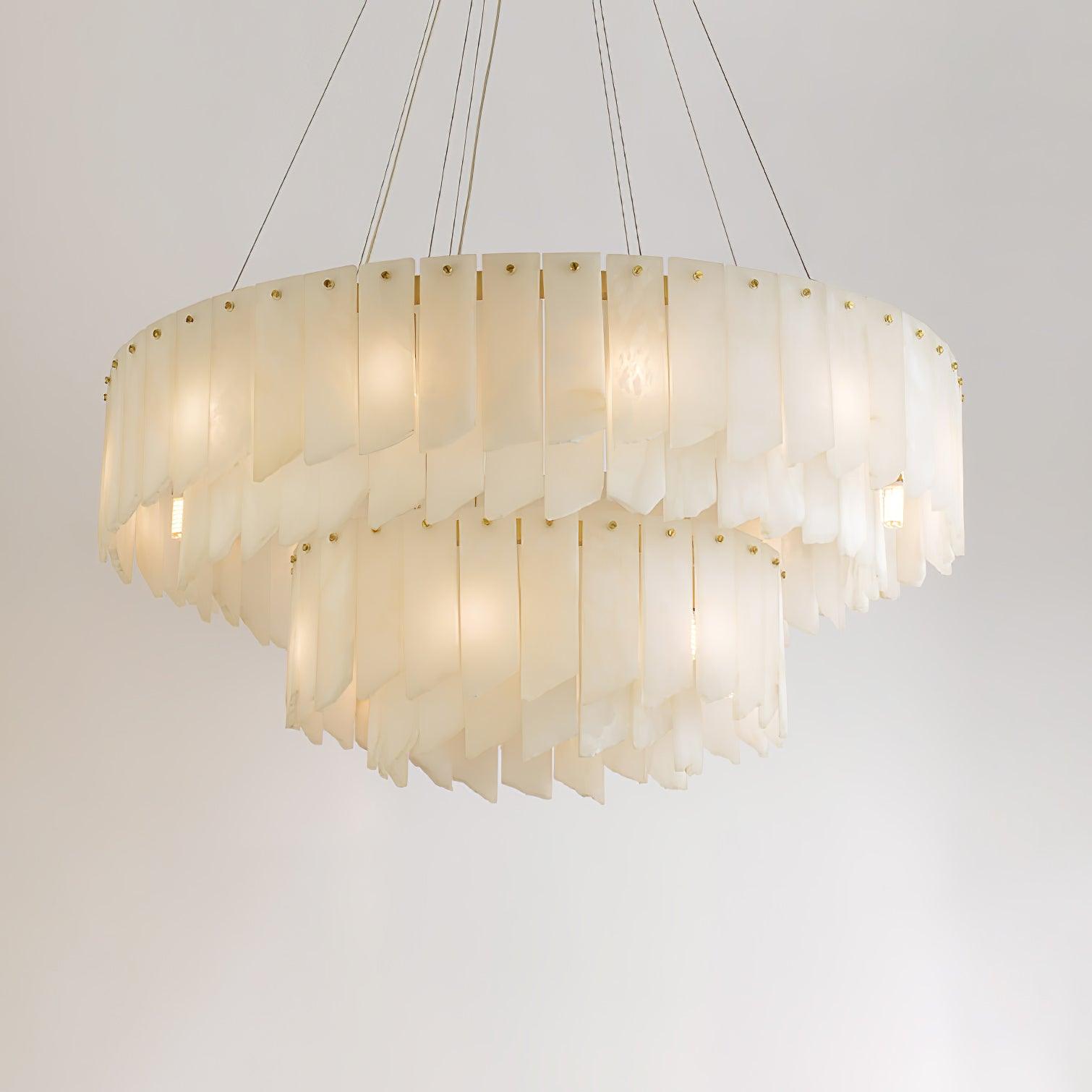 Alabaster Cascade Tiered Chandelier - Cueteks