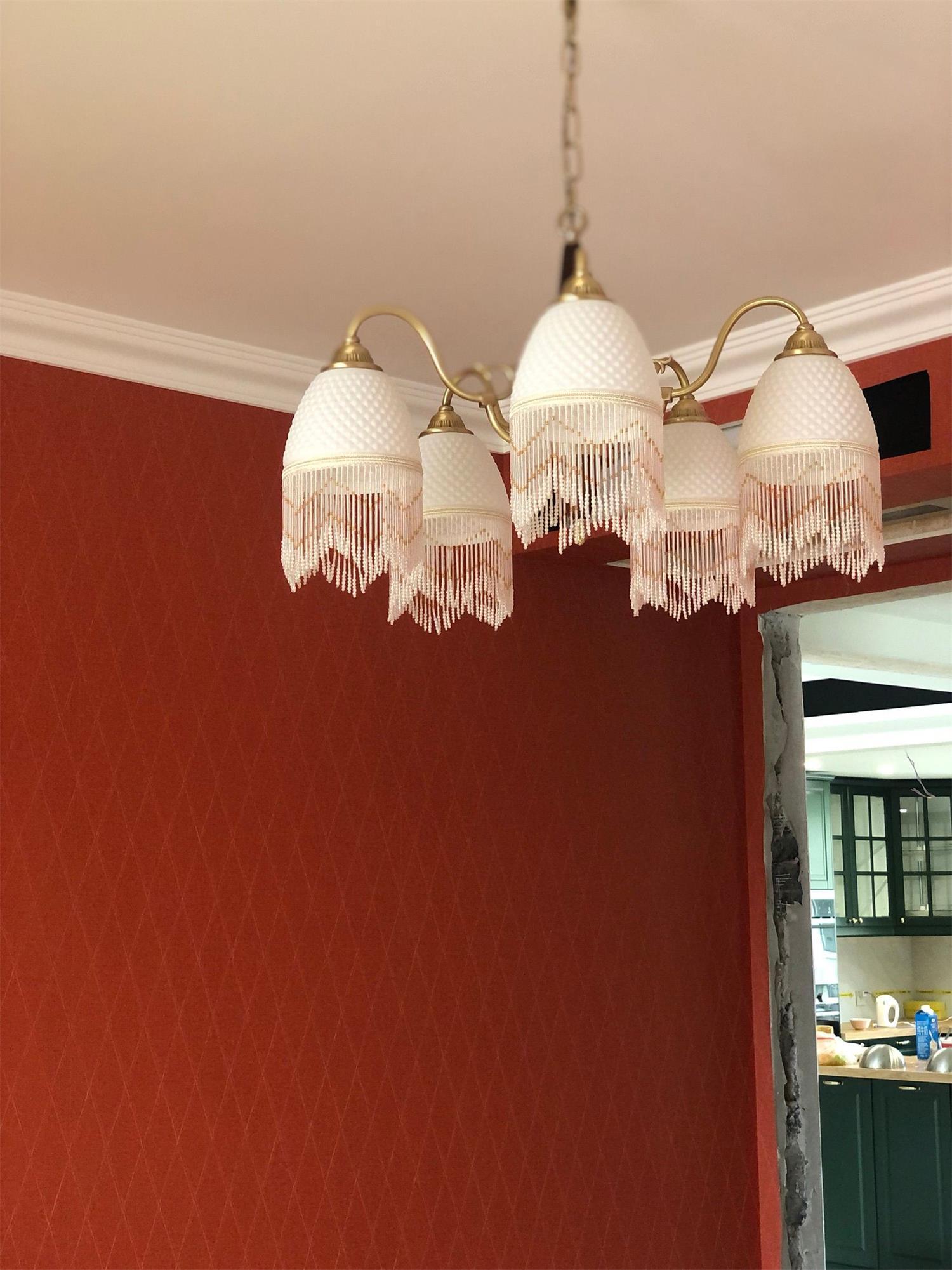 Mesh Tassel Glass Chandelier - Cueteks