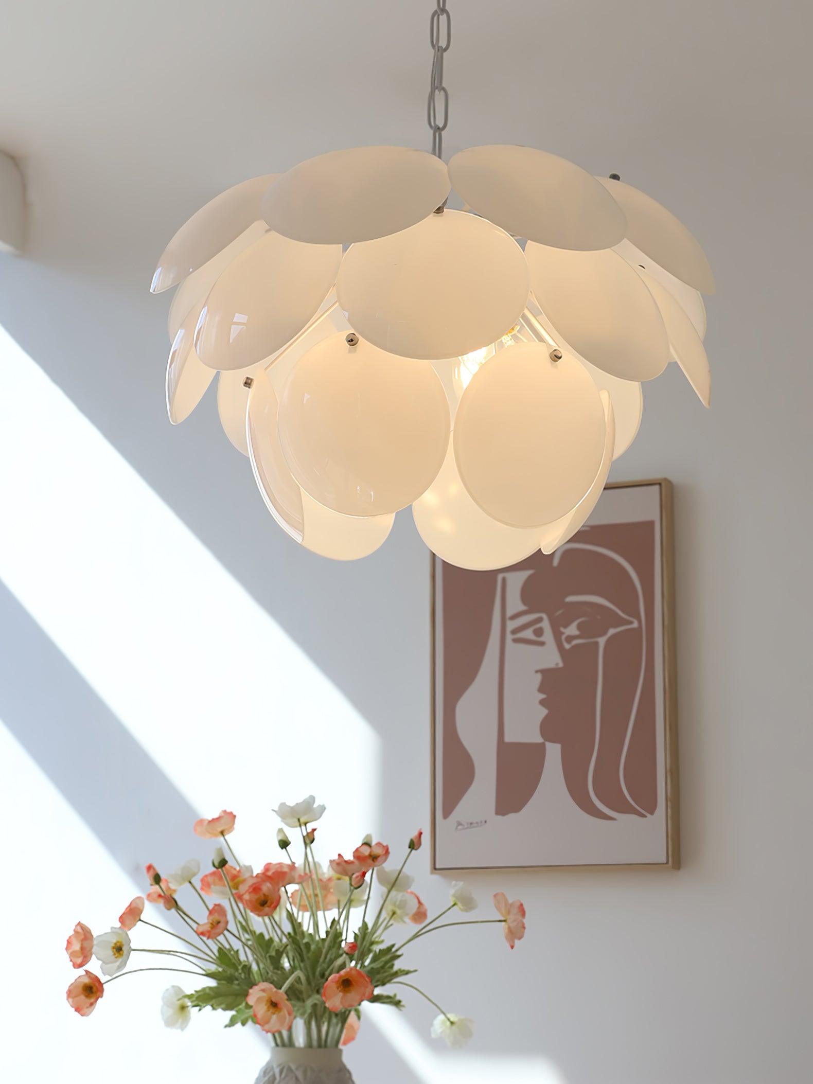 Luminous Petal Glass Chandelier - Cueteks