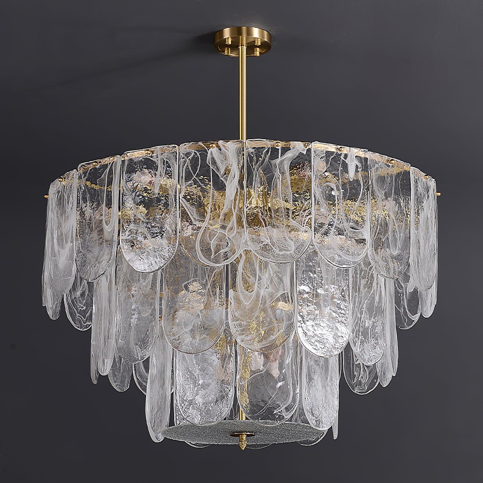 Traditional Classic Metal Glass Chandelier - Cueteks