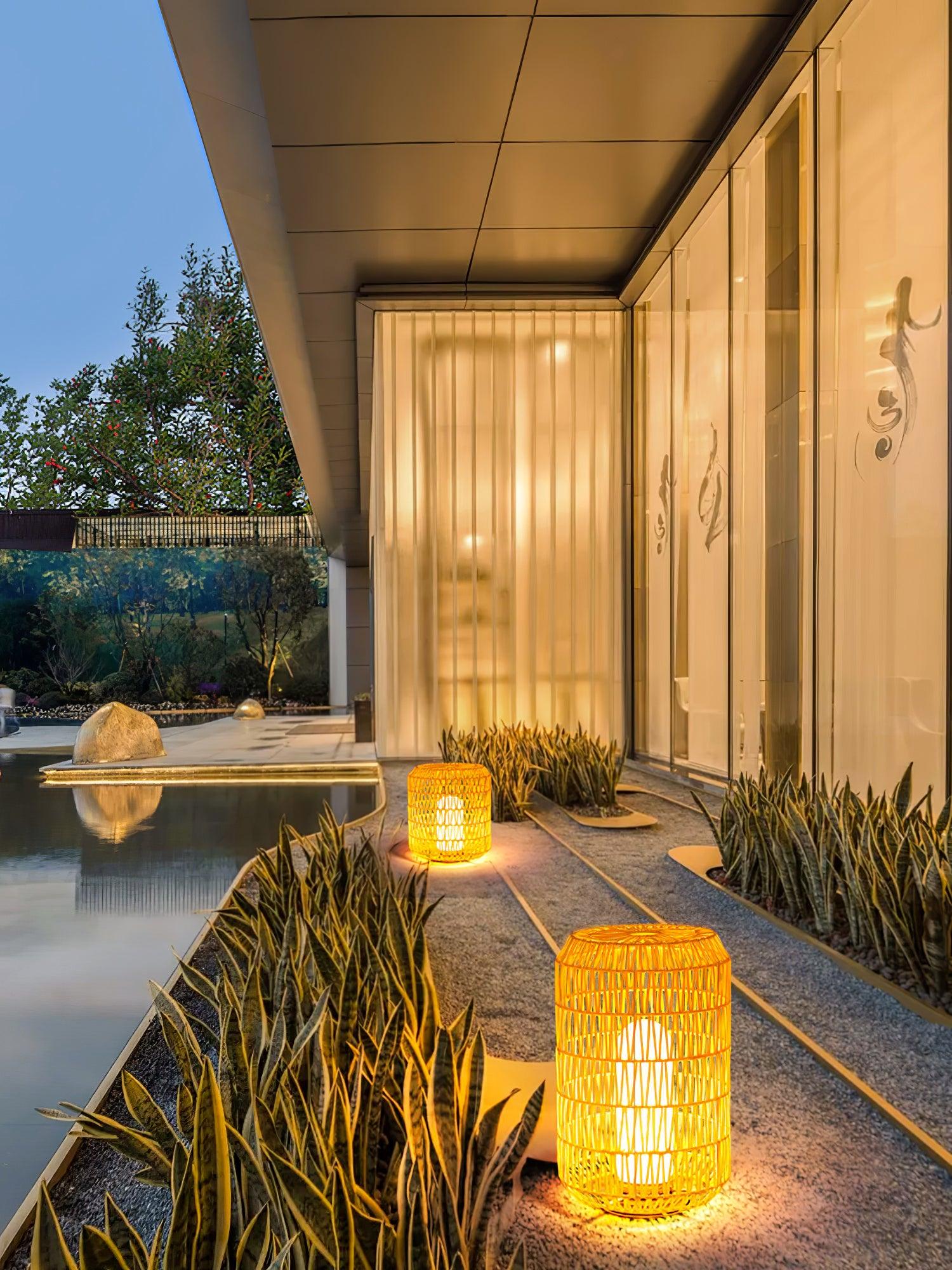 Woven Rattan Outdoor Lamp - Cueteks