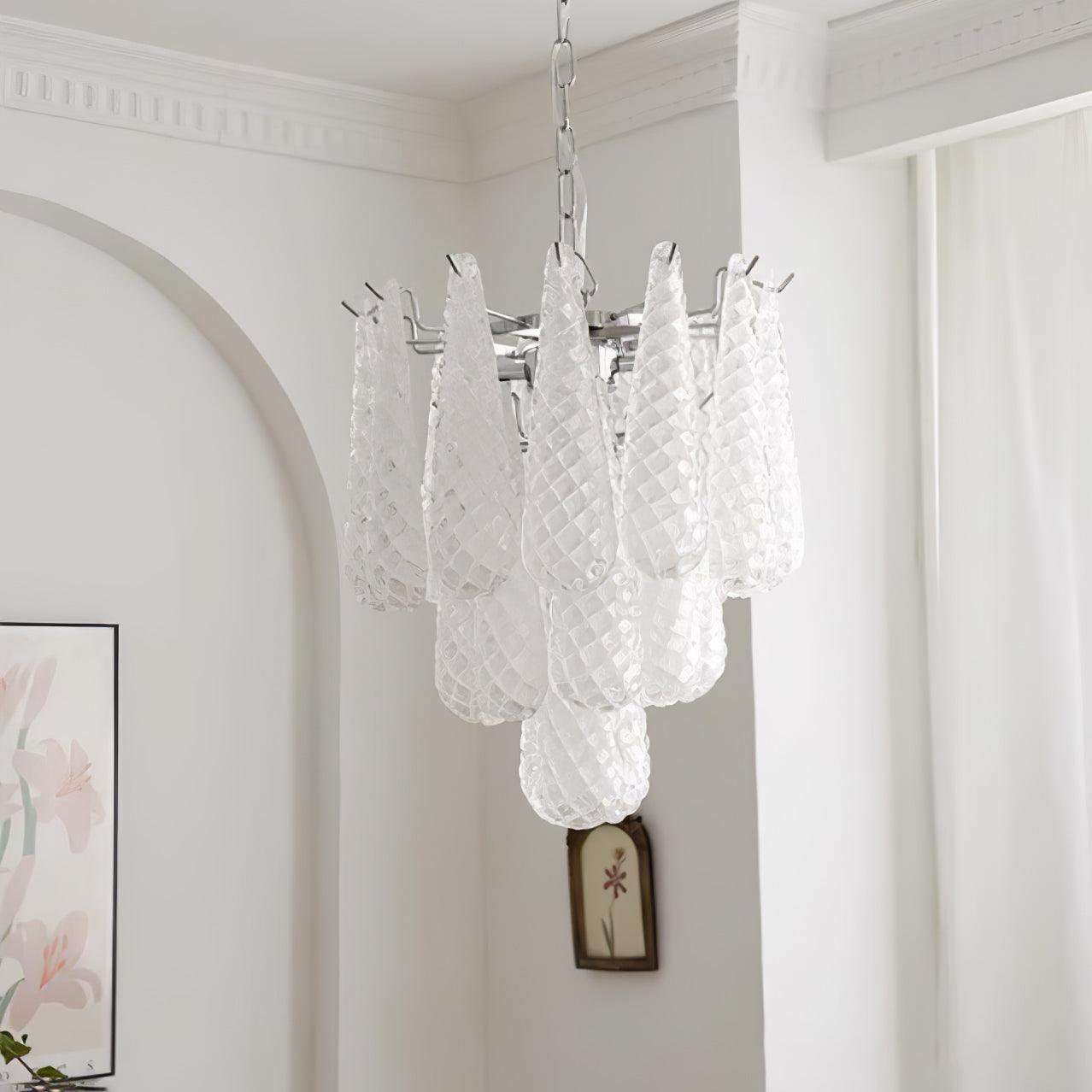 Grid Glass Waterfall Chandelier - Cueteks