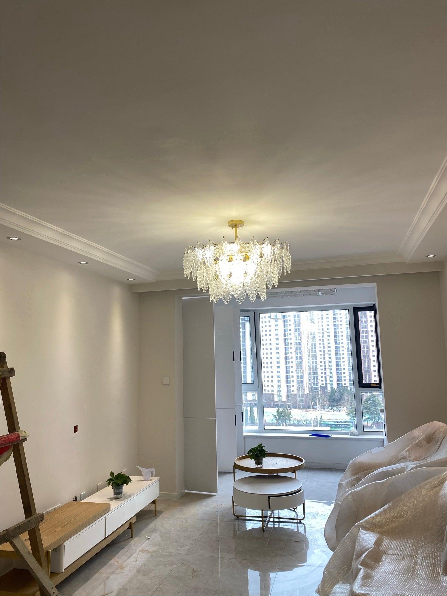 Tiered Carved Glass Chandelier - Cueteks
