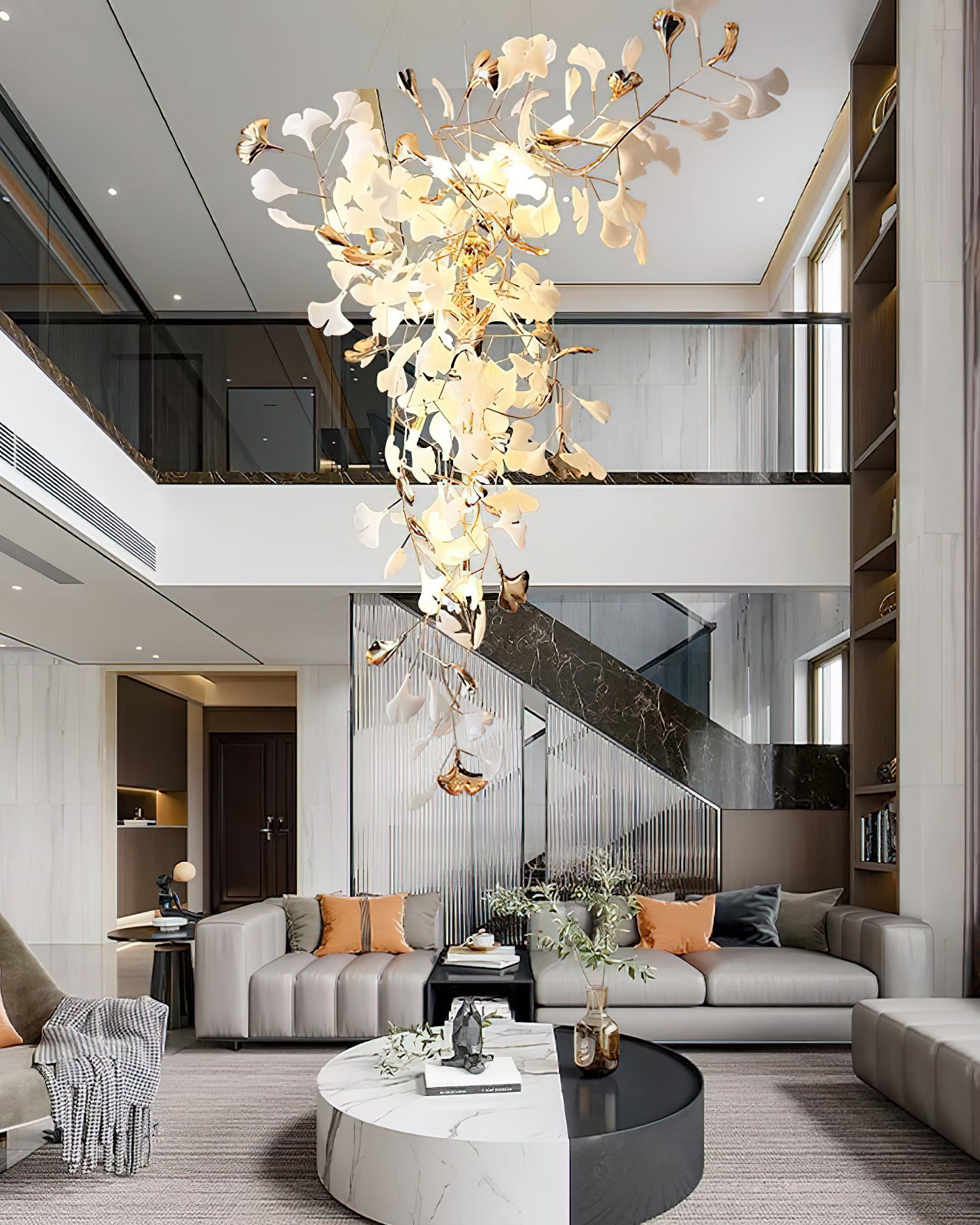 Ginkgo Tip Tlying Chandelier - Cueteks