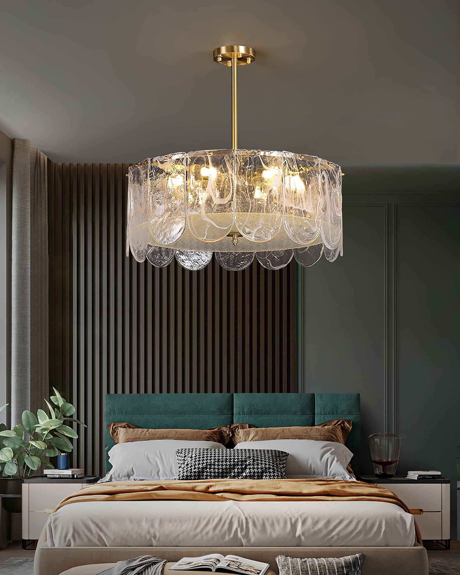 Traditional Classic Metal Glass Chandelier - Cueteks