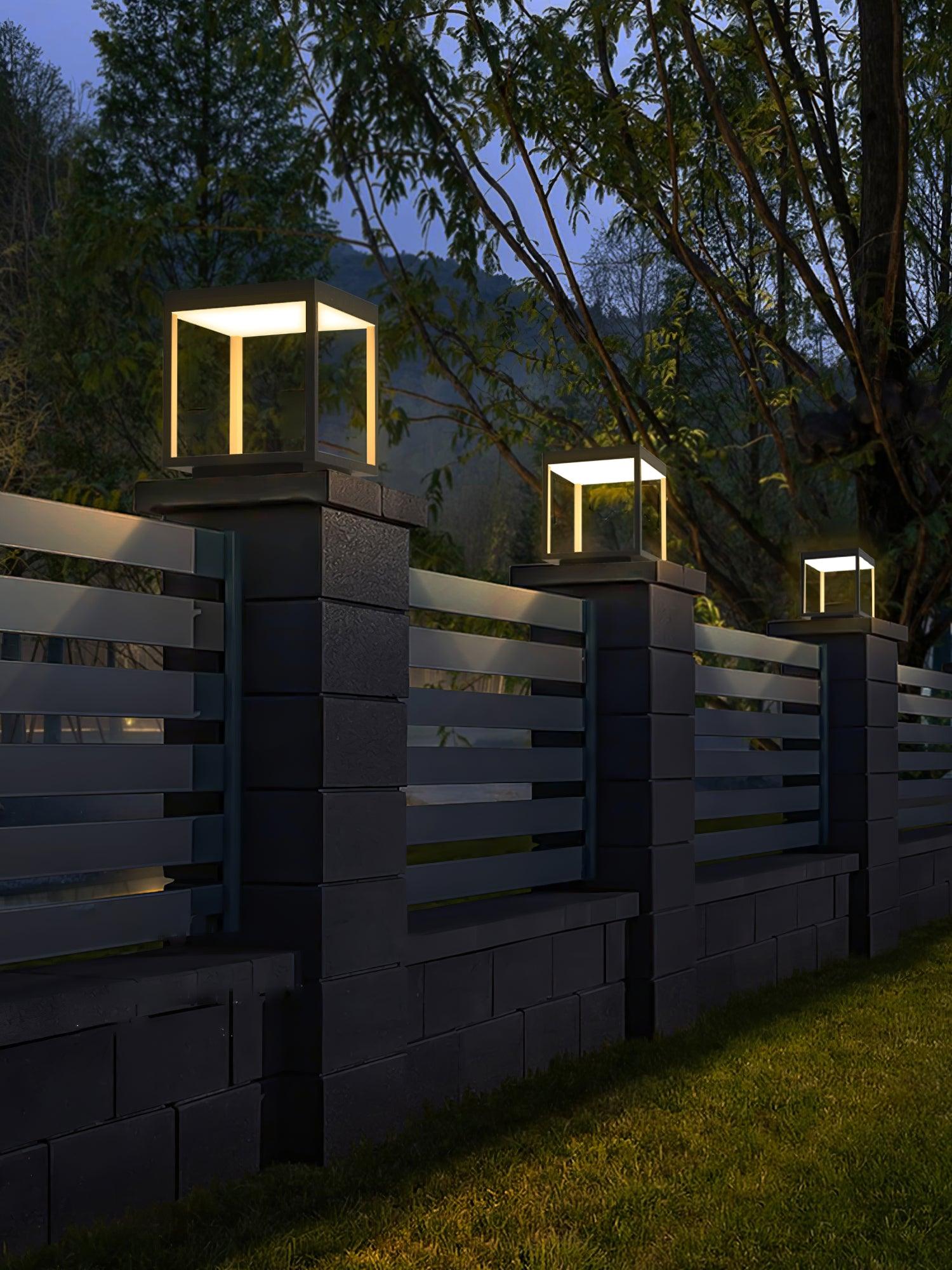 Square Frame Fence Post Garden Light - Cueteks